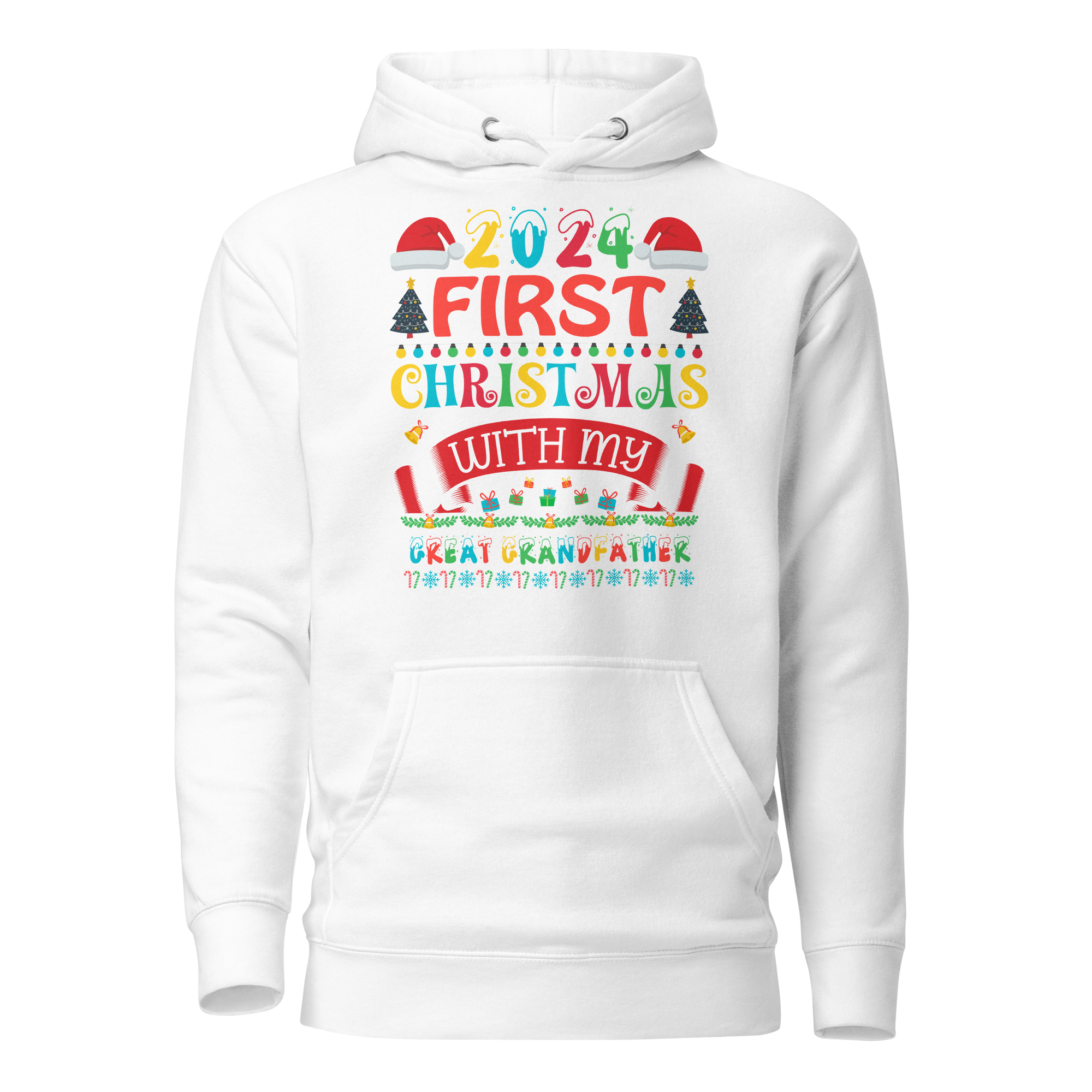 2024 My First Christmas With My Great Grandfather Unisex Hoodie