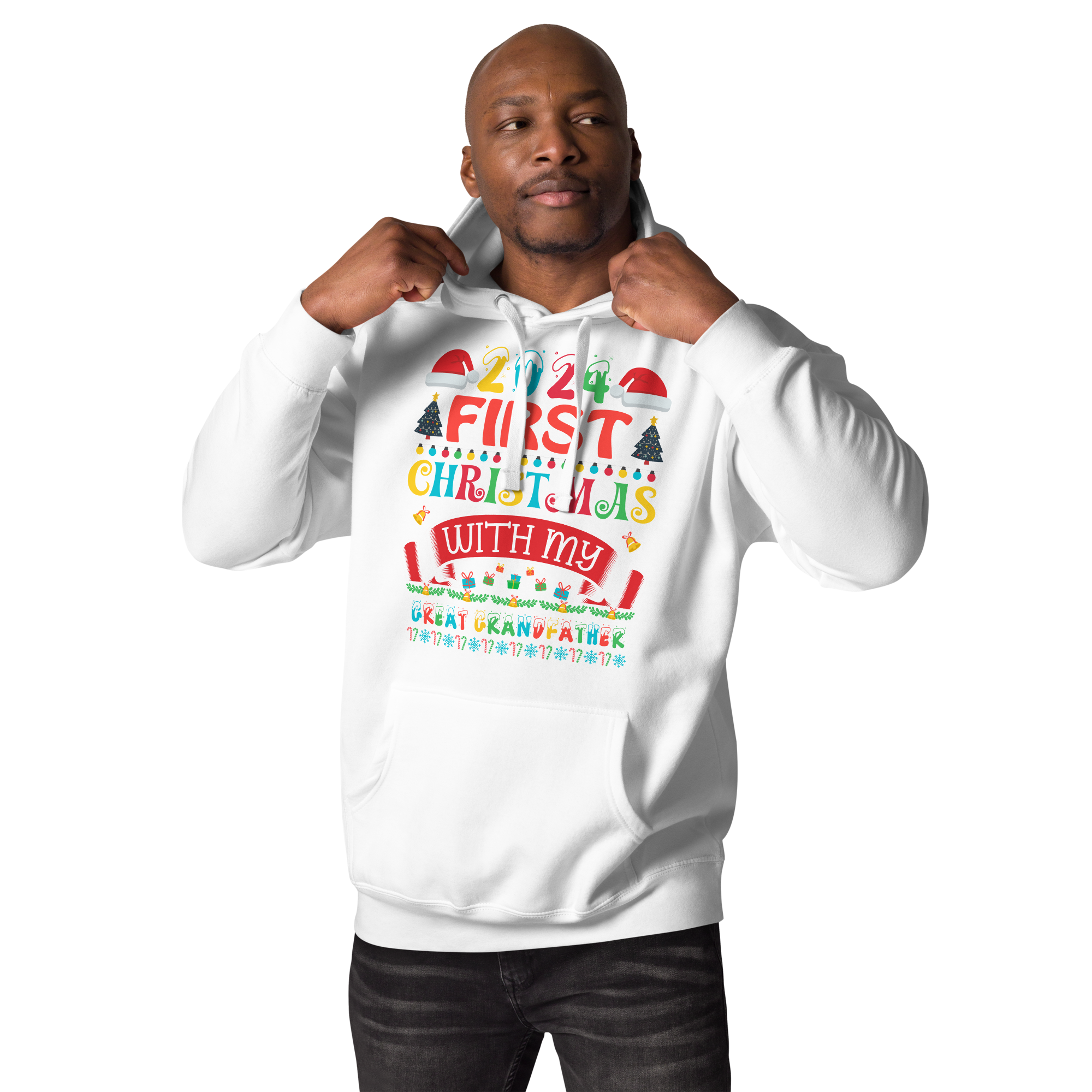 2024 My First Christmas With My Great Grandfather Unisex Hoodie