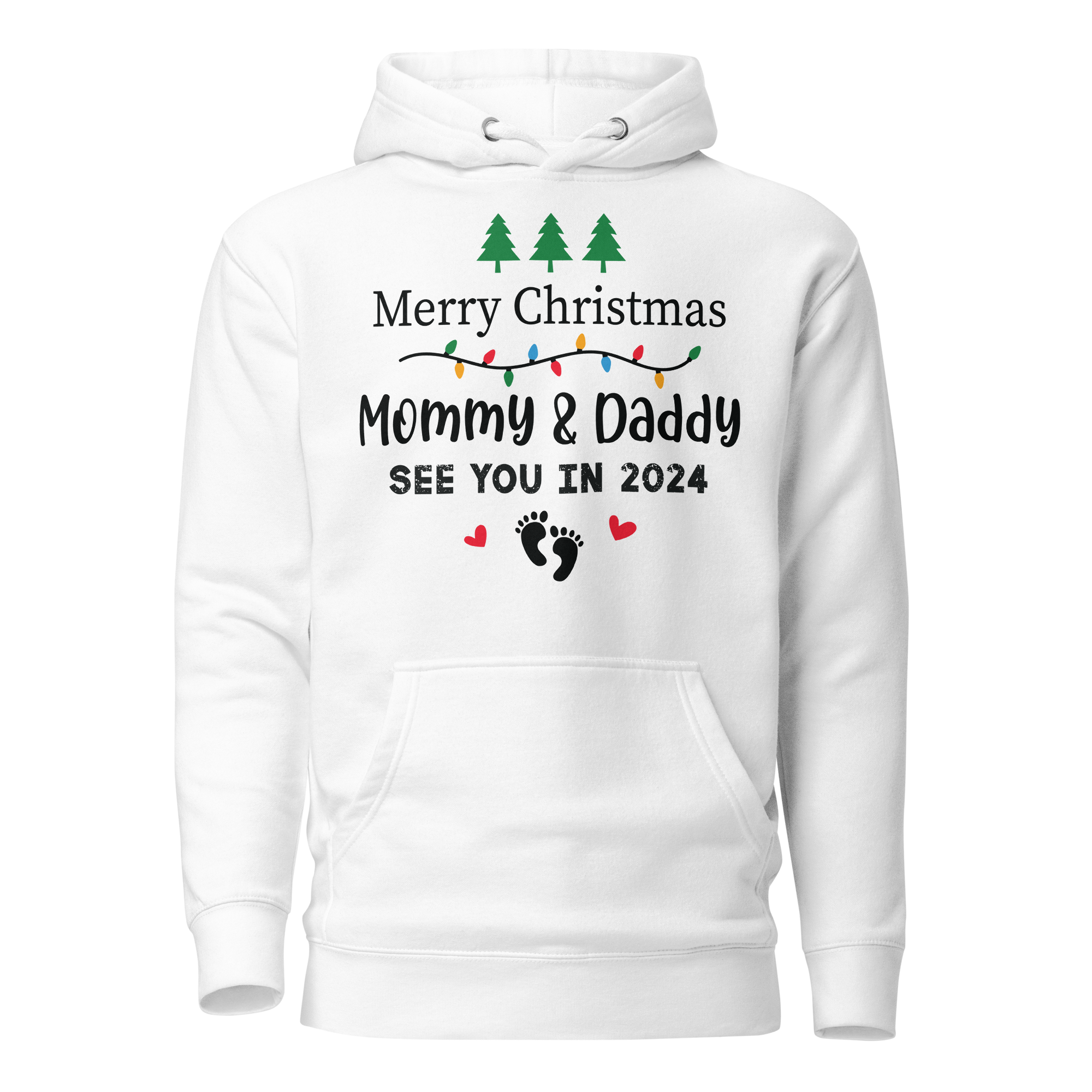 Merry Christmas Mommy & Daddy See You In 2024 Unisex Hoodie