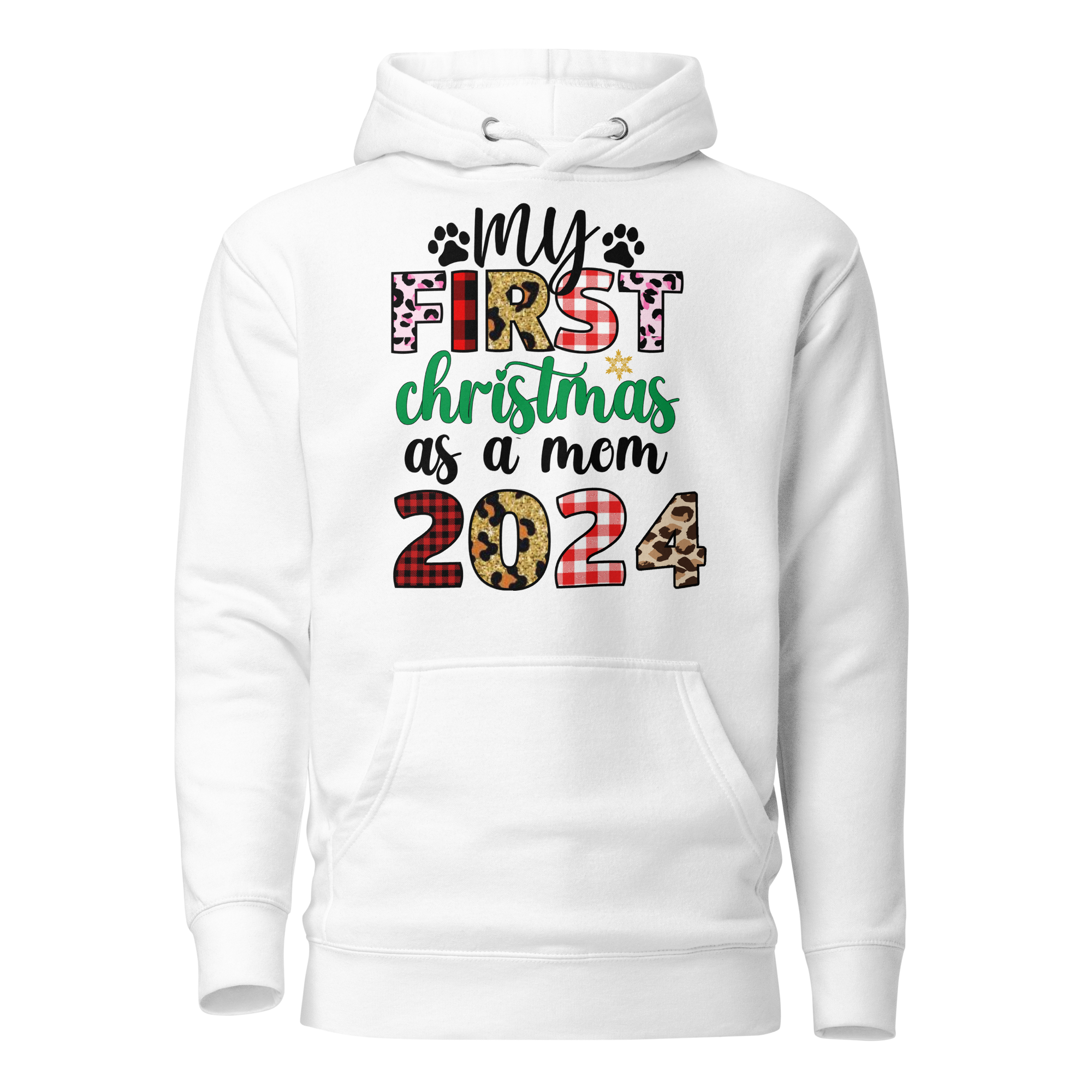 My First Christmas As A mom 2024 Unisex Hoodie