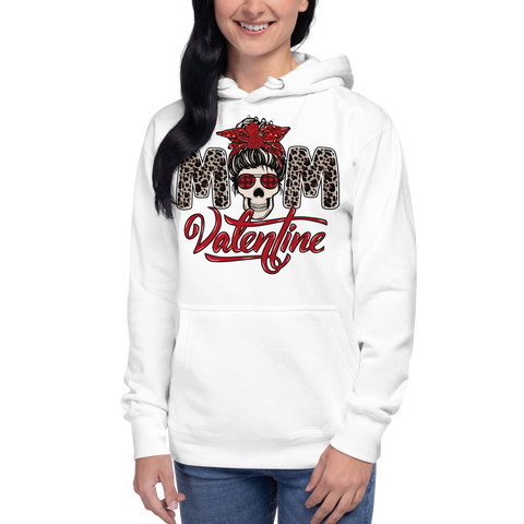 Skull Mom Valentine Unisex Hoodie