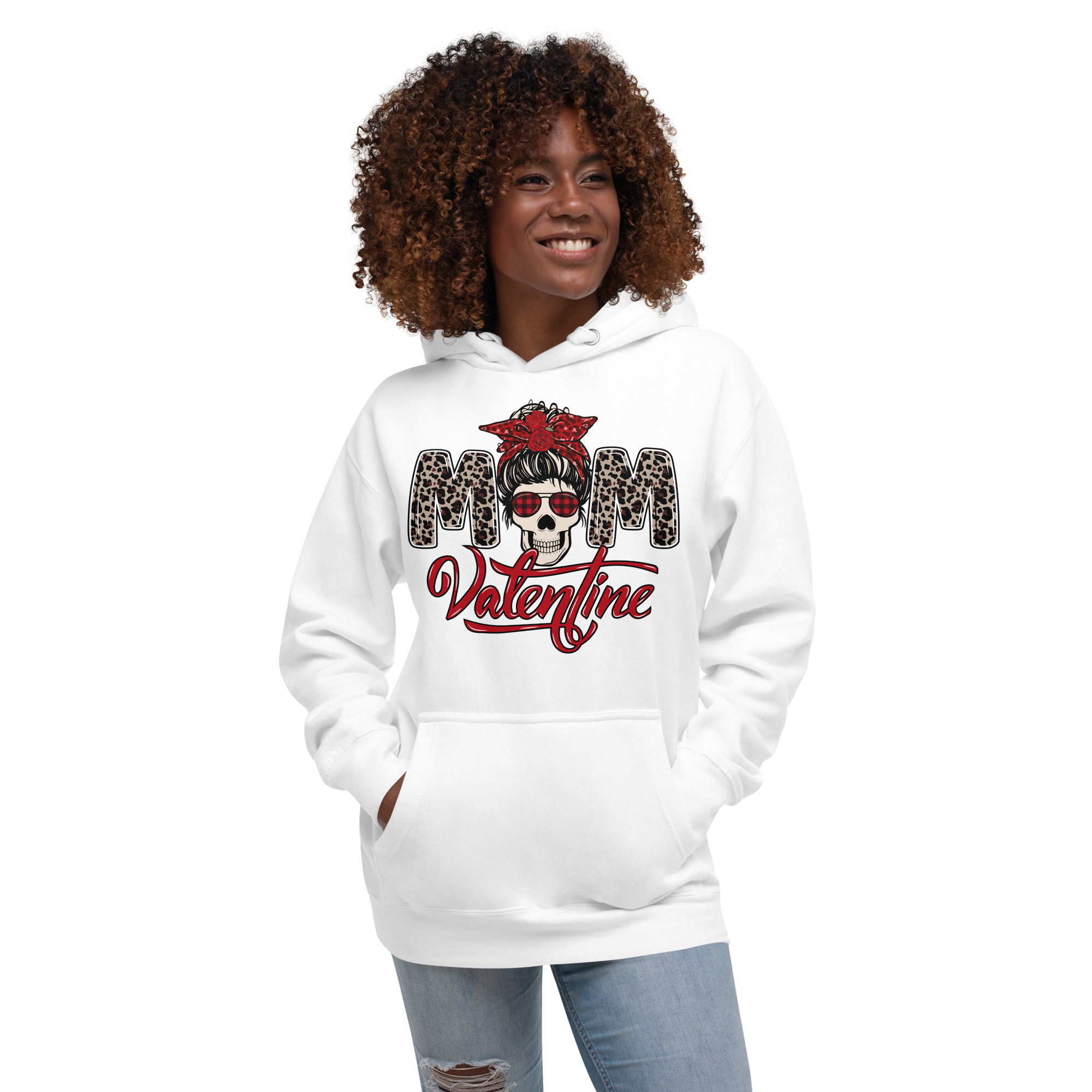 Skull Mom Valentine Unisex Hoodie