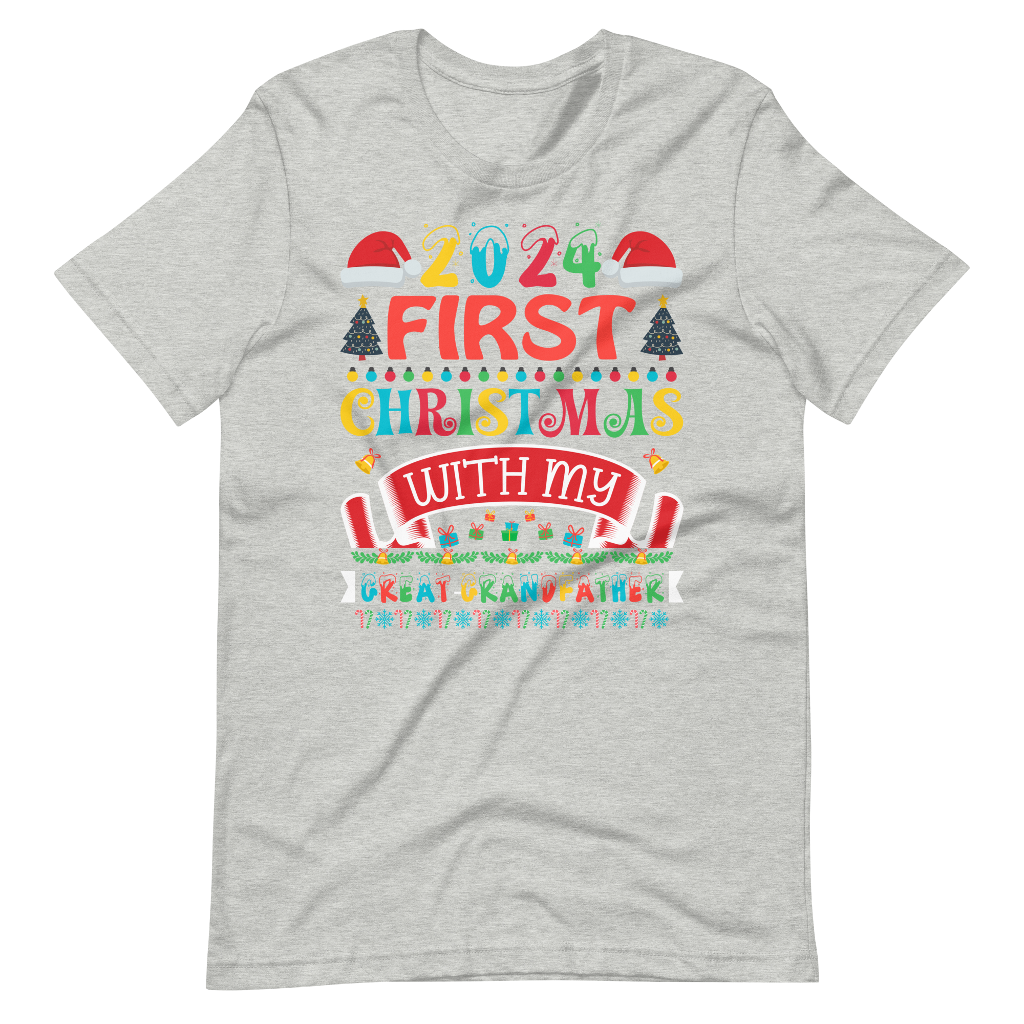 2024 My First Christmas With My Great Grandfather Unisex t-shirt