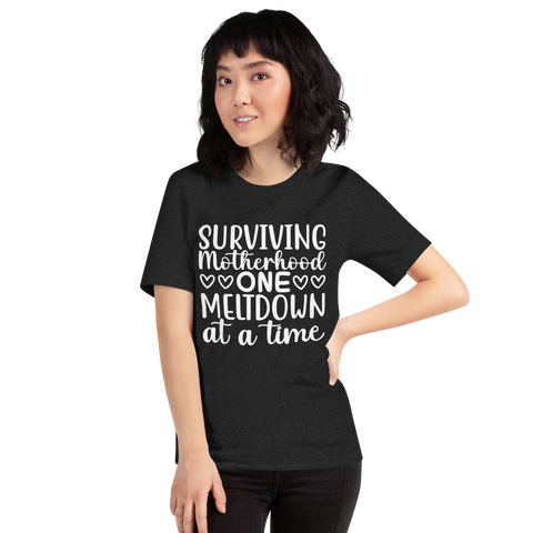 Surviving Motherhood One Meltdown At A Time Unisex t-shirt