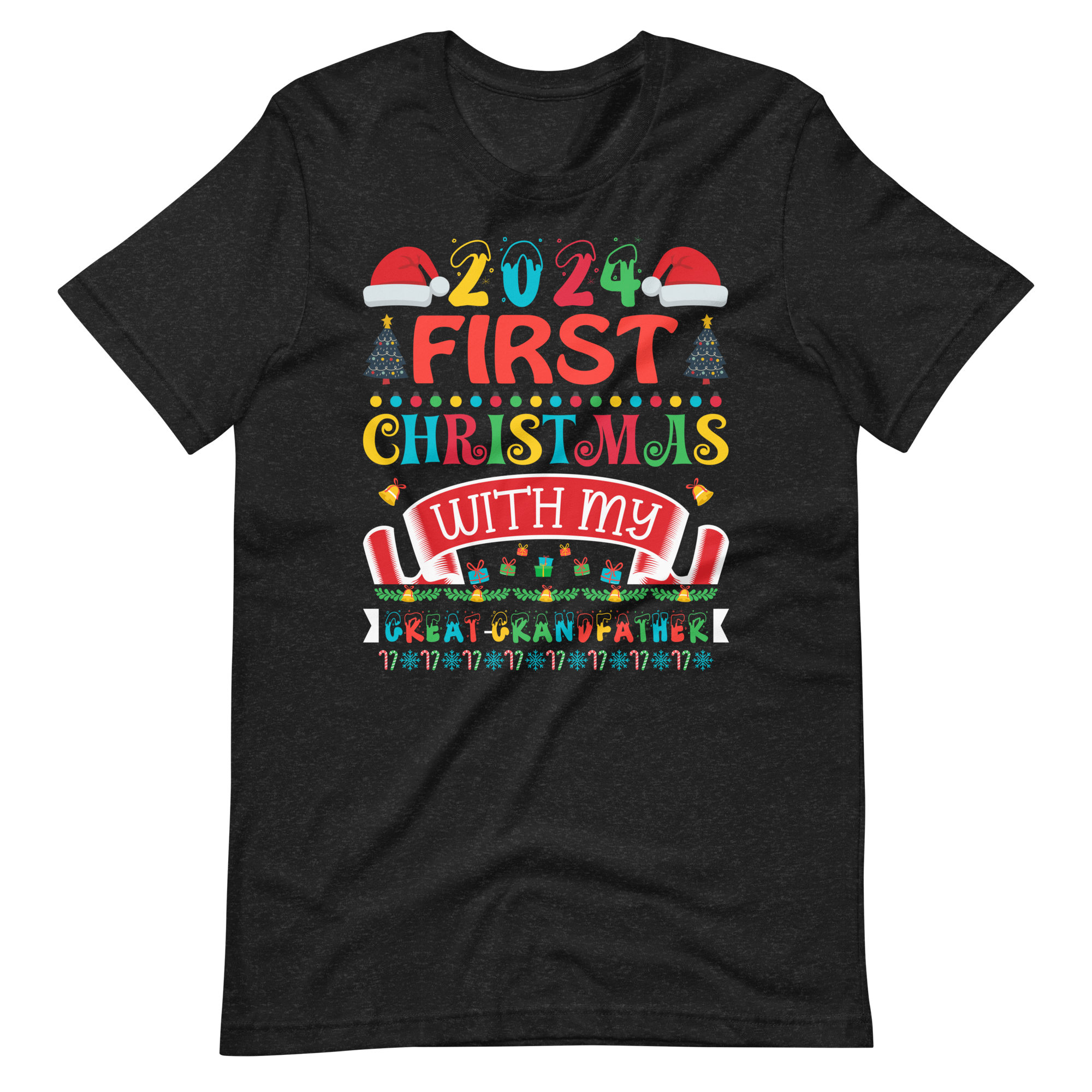 2024 My First Christmas With My Great Grandfather Unisex t-shirt