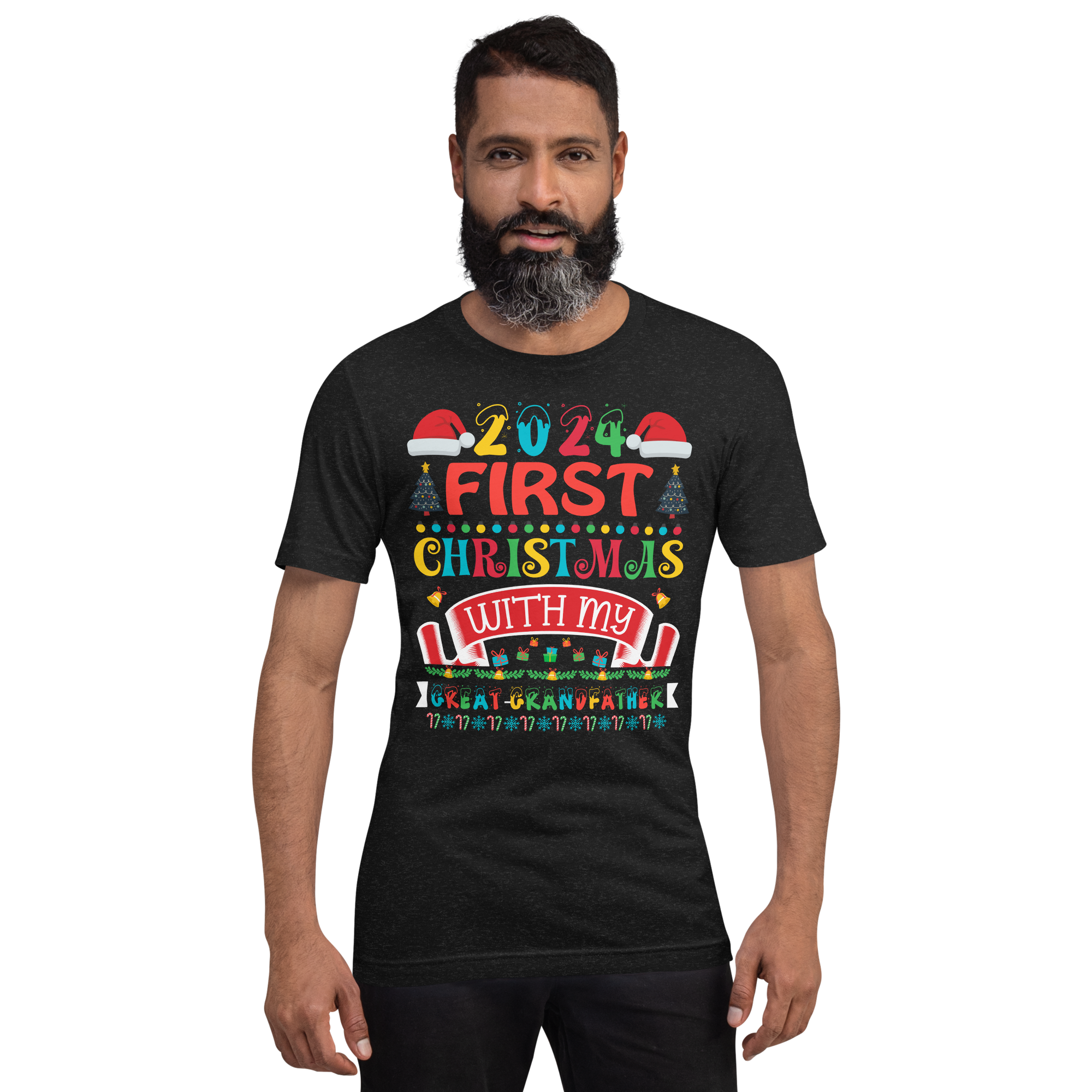 2024 My First Christmas With My Great Grandfather Unisex t-shirt