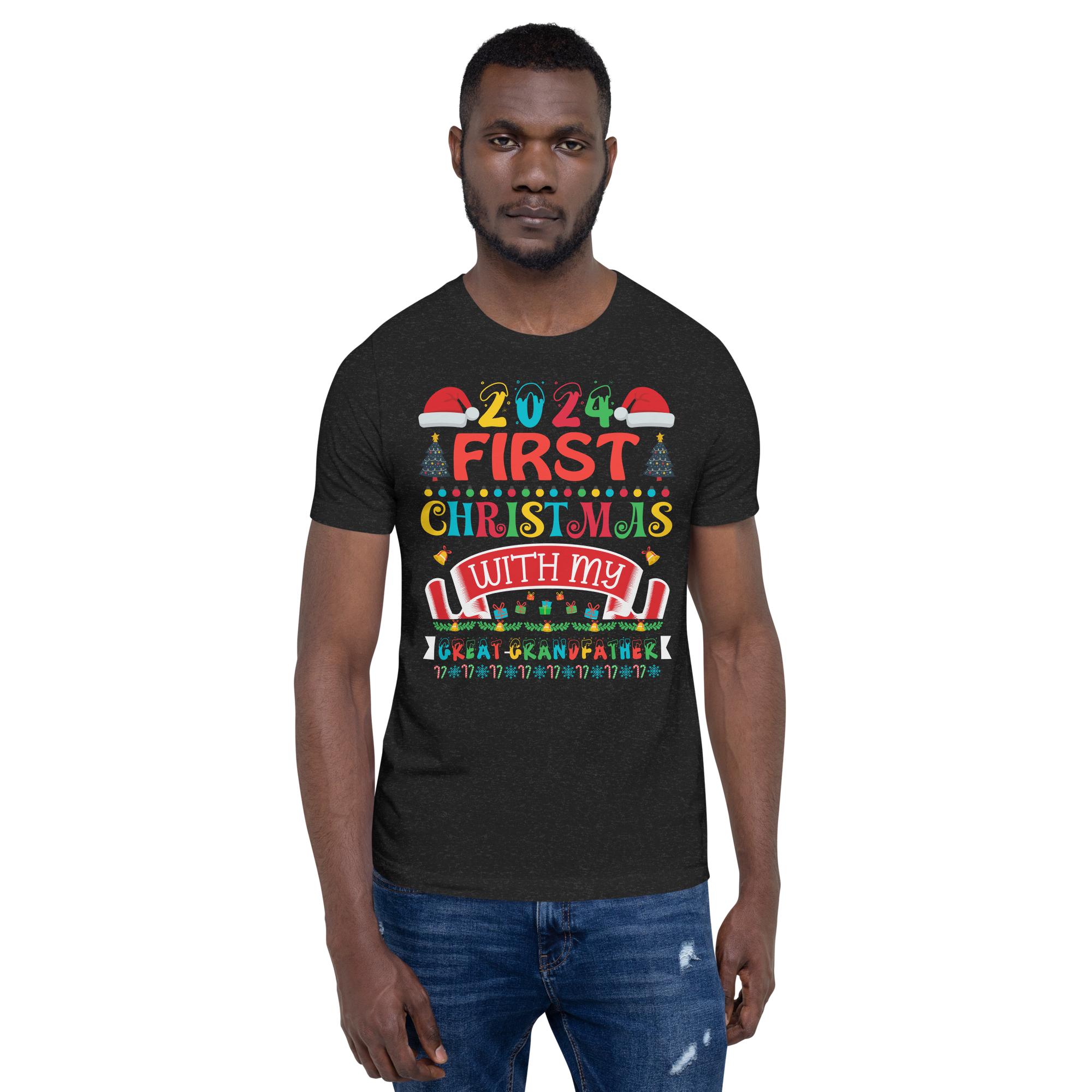 2024 My First Christmas With My Great Grandfather Unisex t-shirt