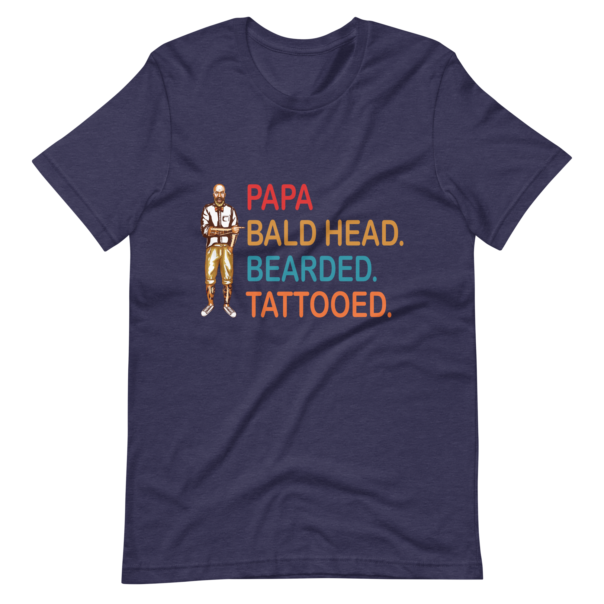 Papa, Bald Head, Bearded, Tattooed Unisex t-shirt