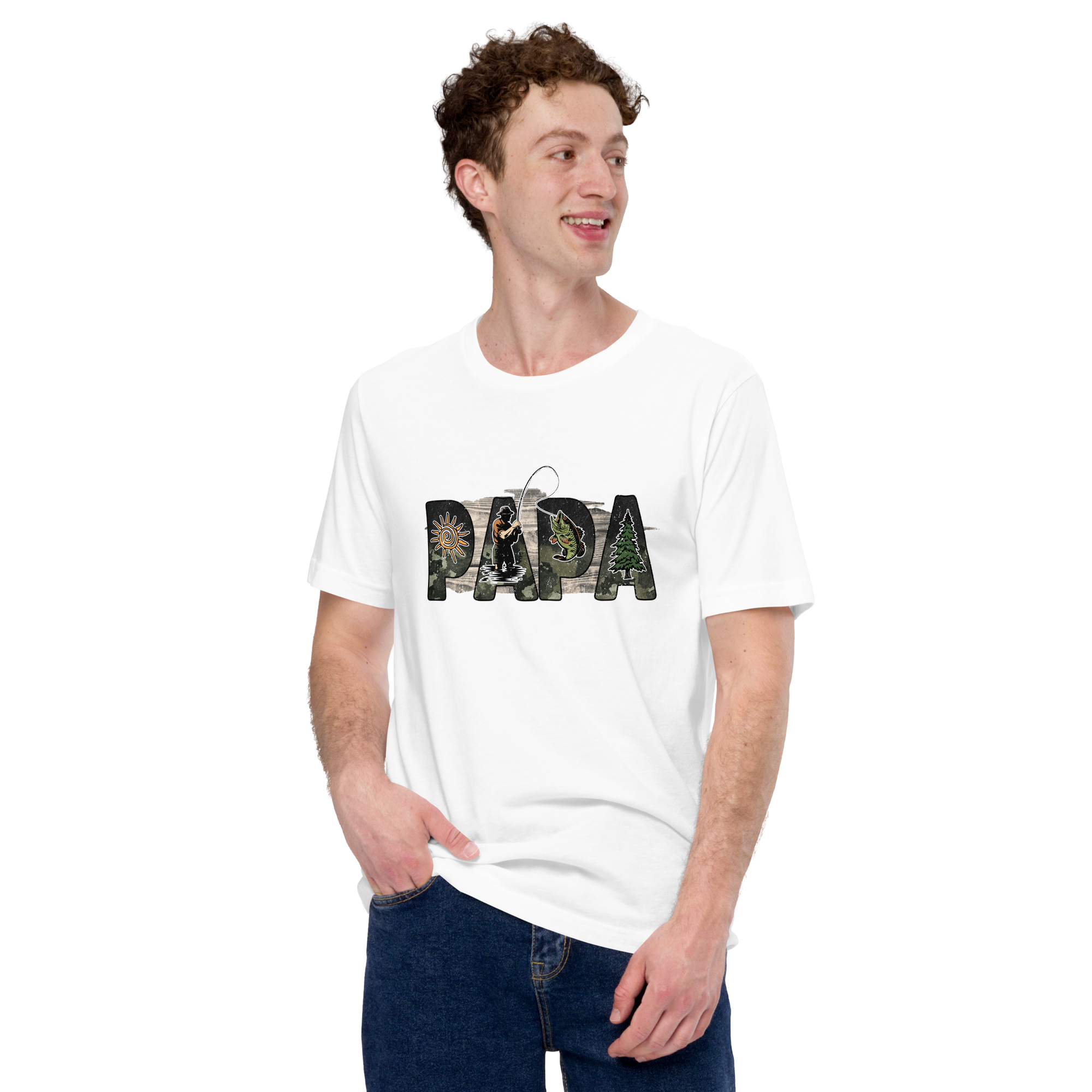 Papa Fishing Dad Unisex t-shirt