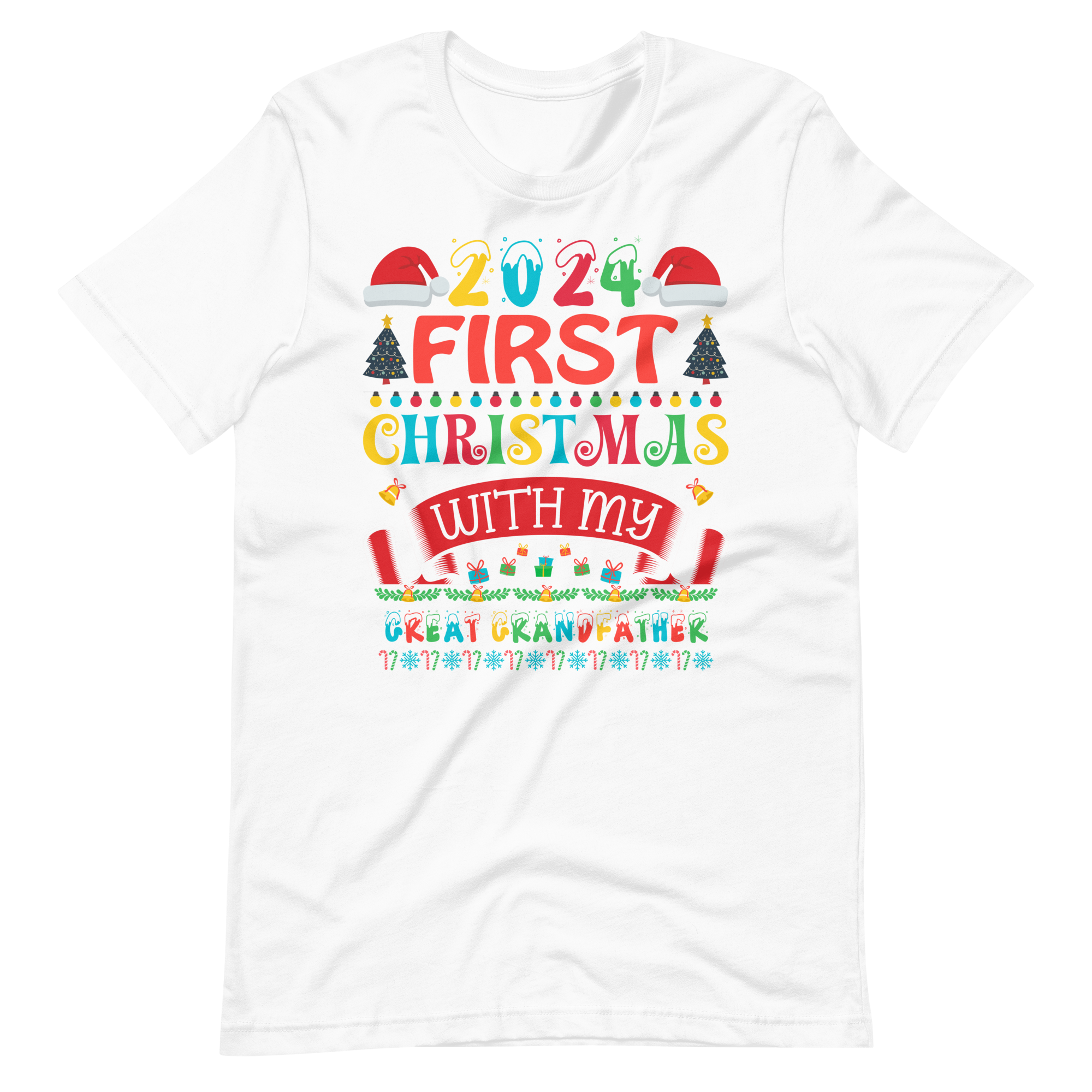 2024 My First Christmas With My Great Grandfather Unisex t-shirt