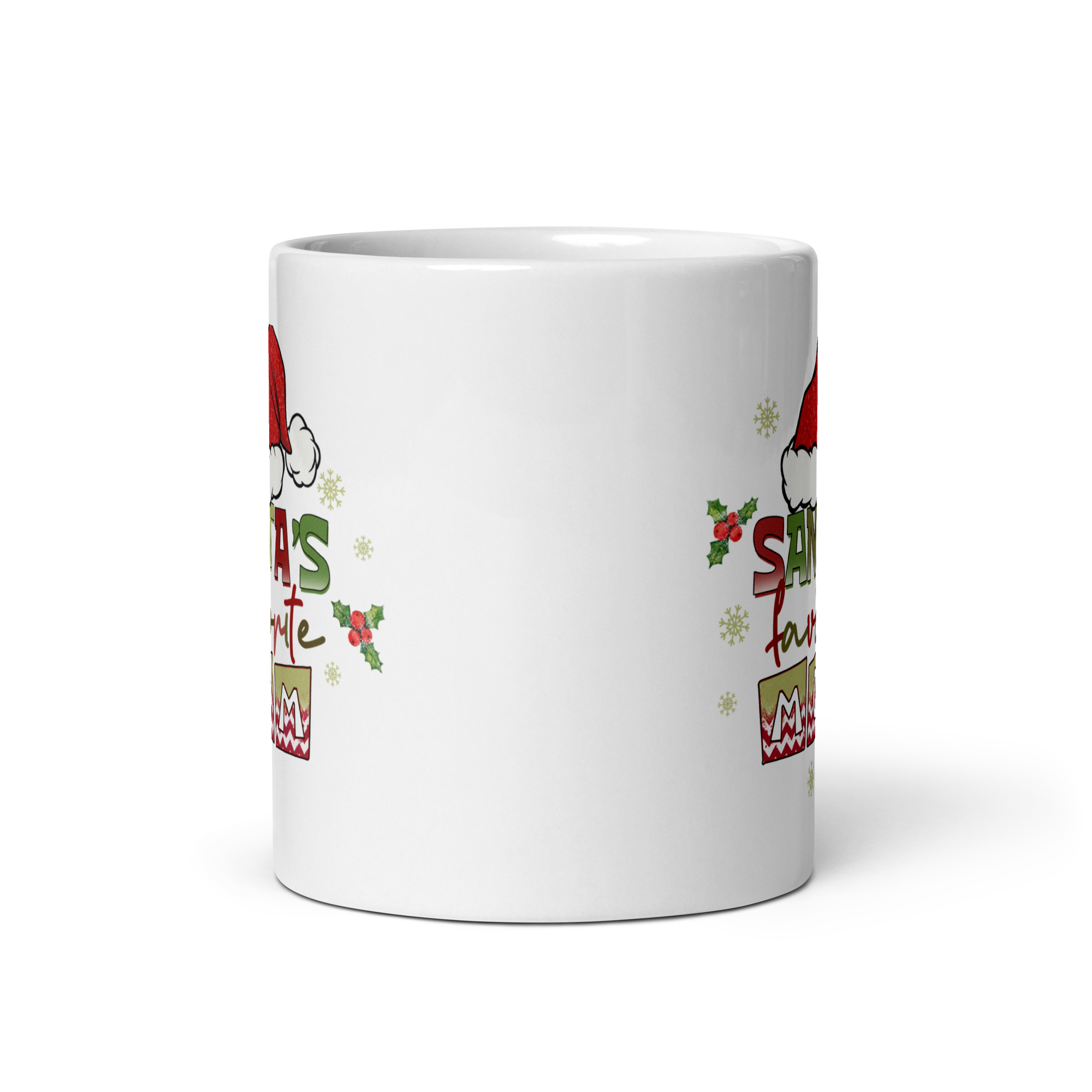 Santa's Favorite Mom White glossy mug