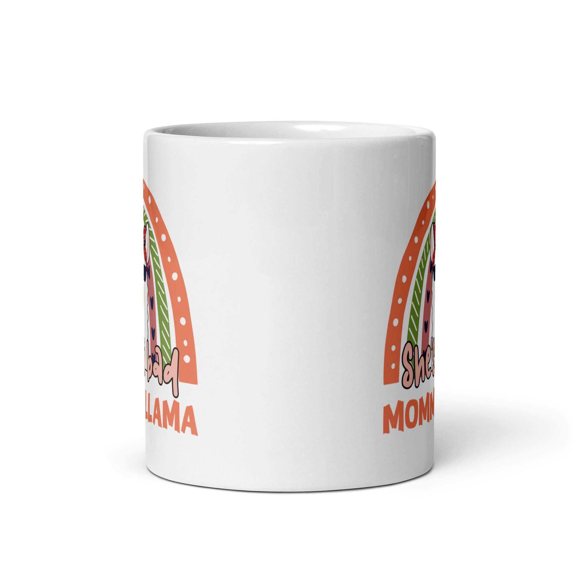 She's A Bad Momma Llama White glossy mug