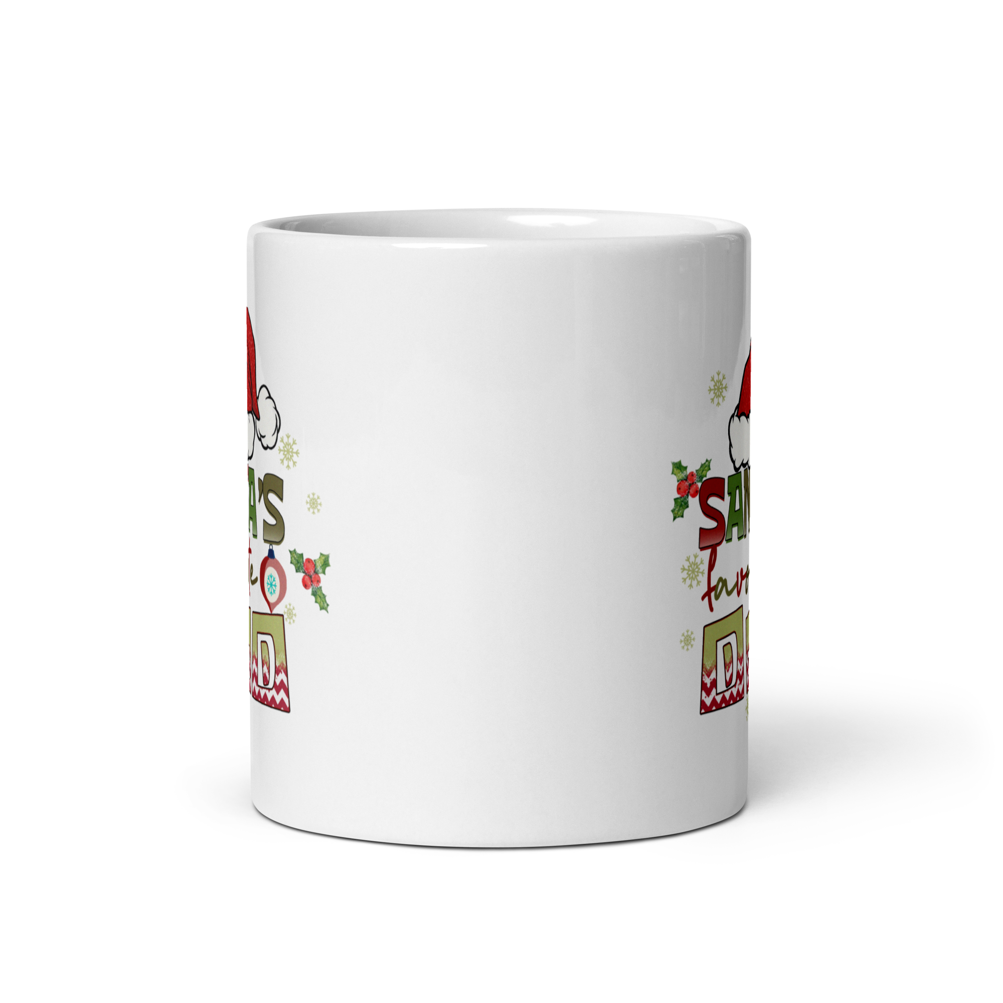 Santa's Favorite Dad White glossy mug