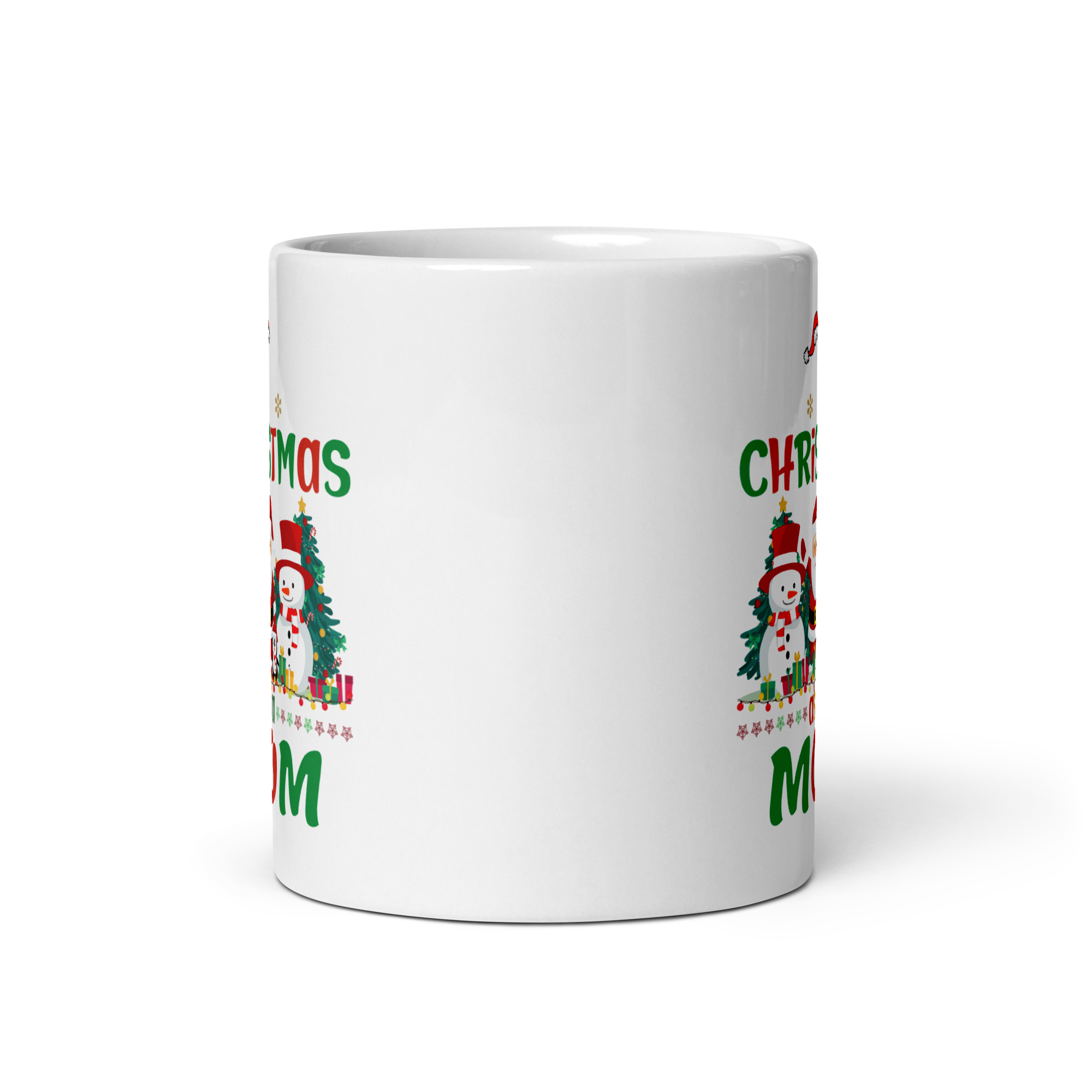 1st Christmas As A Mom White glossy mug