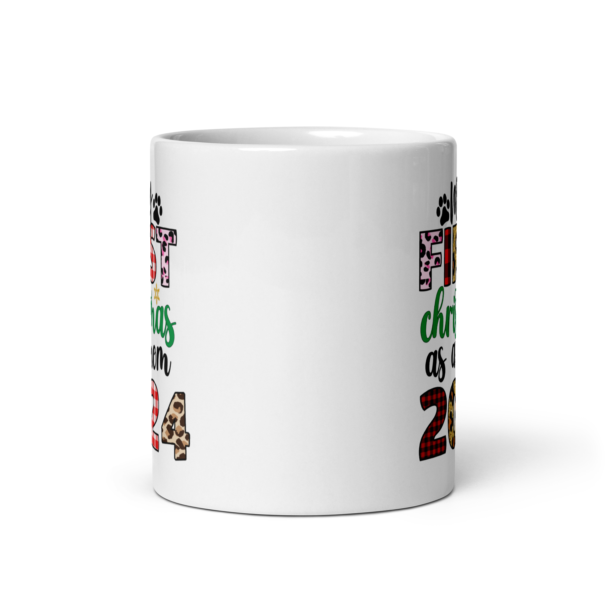 My First Christmas As A mom 2024 White glossy mug