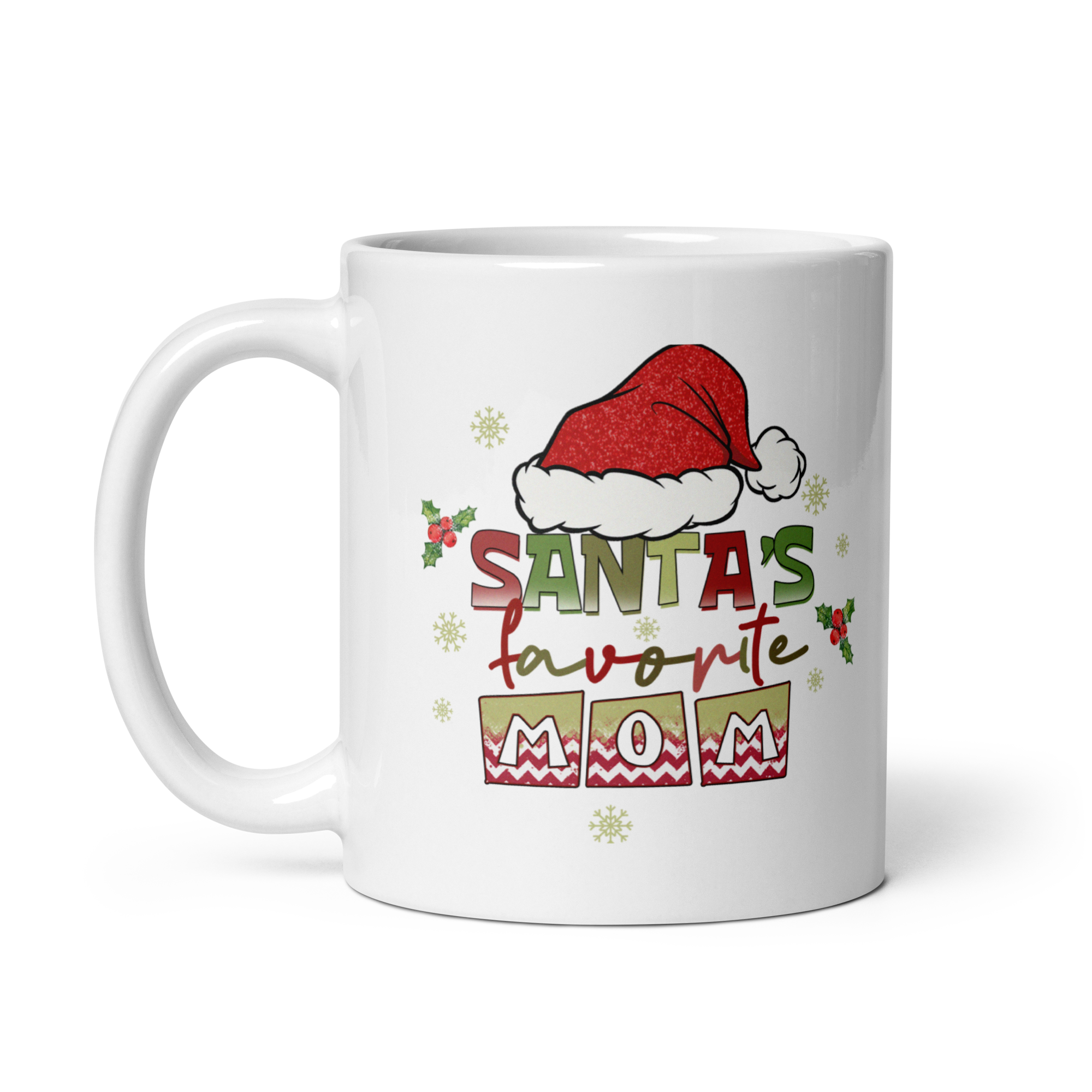 Santa's Favorite Mom White glossy mug