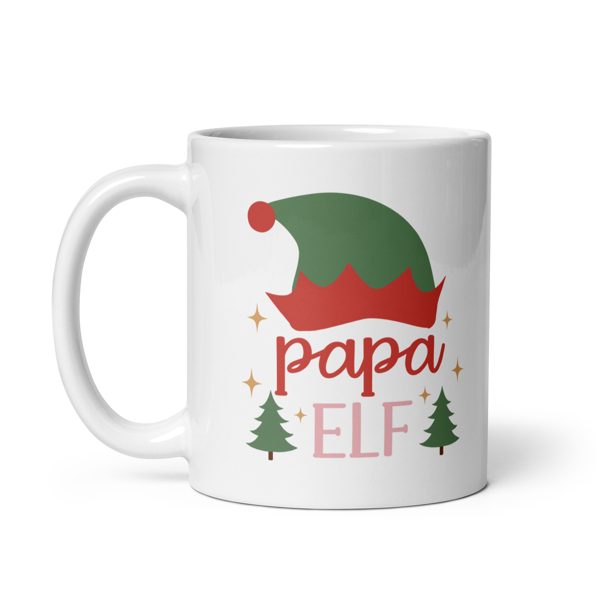 Papa Elf White glossy mug