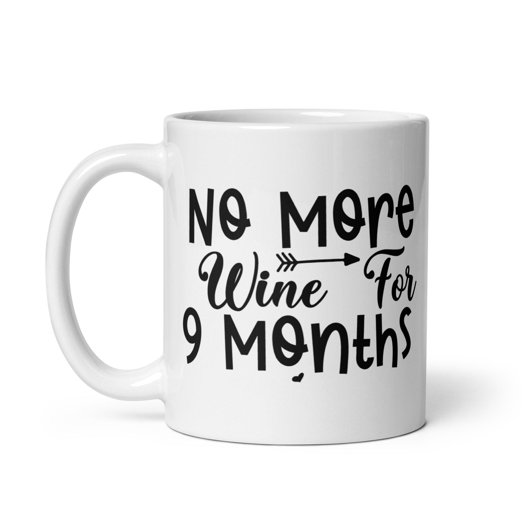 No More Wine For 9 Months White glossy mug