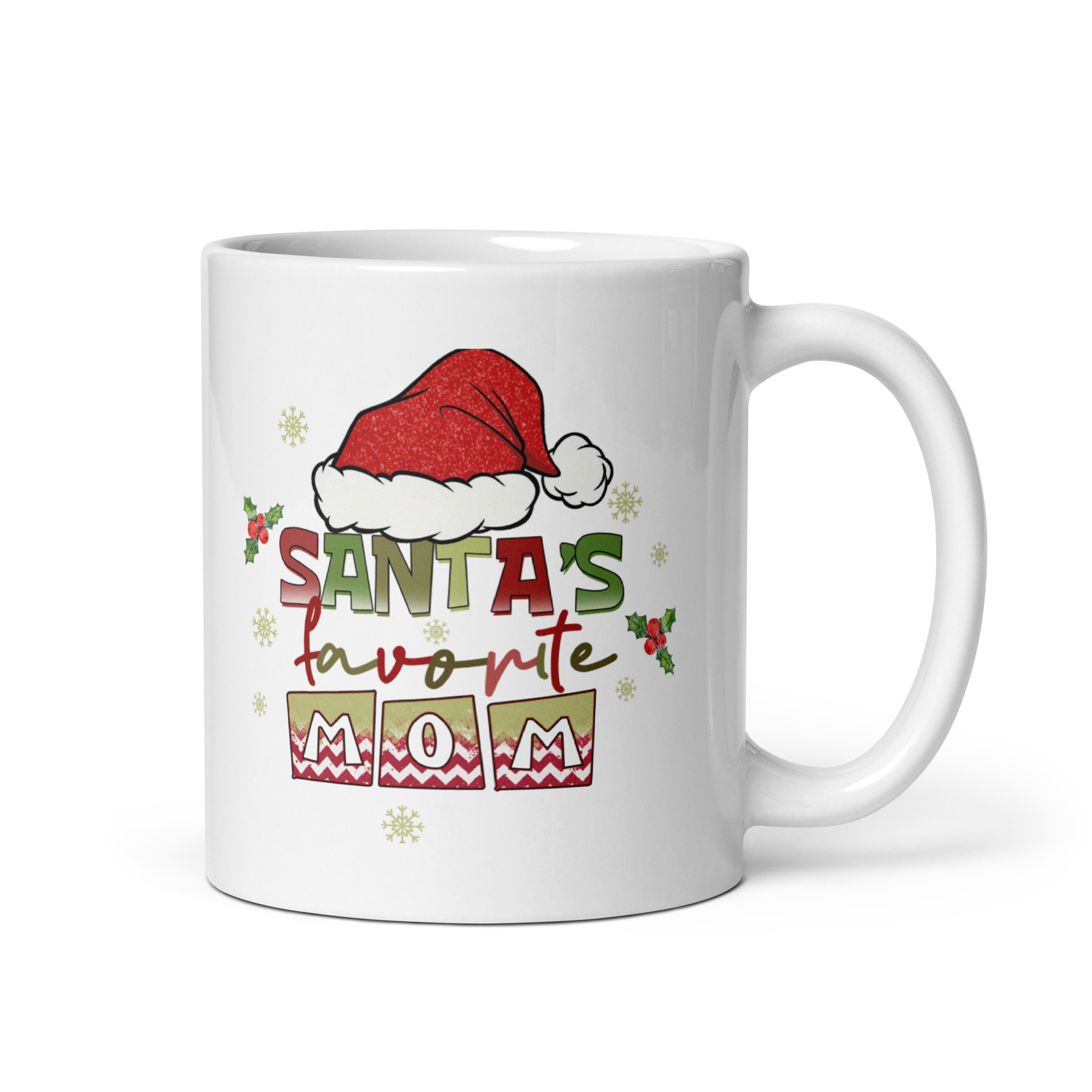 Santa's Favorite Mom White glossy mug