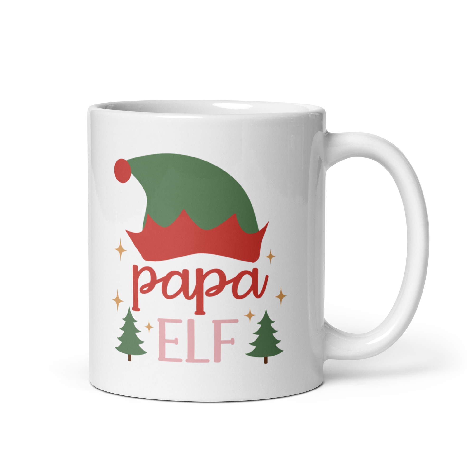 Papa Elf White glossy mug