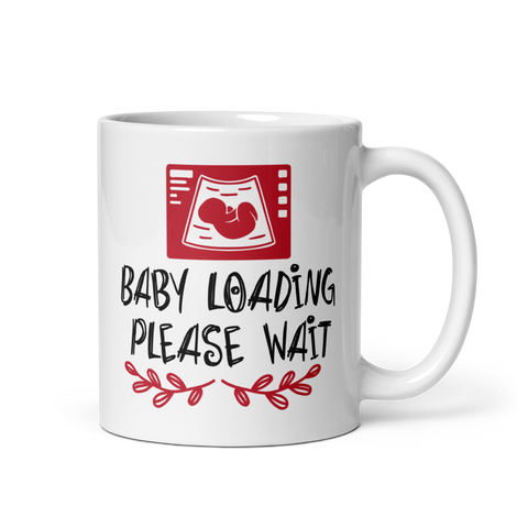 Baby Loading Please Wait White glossy mug