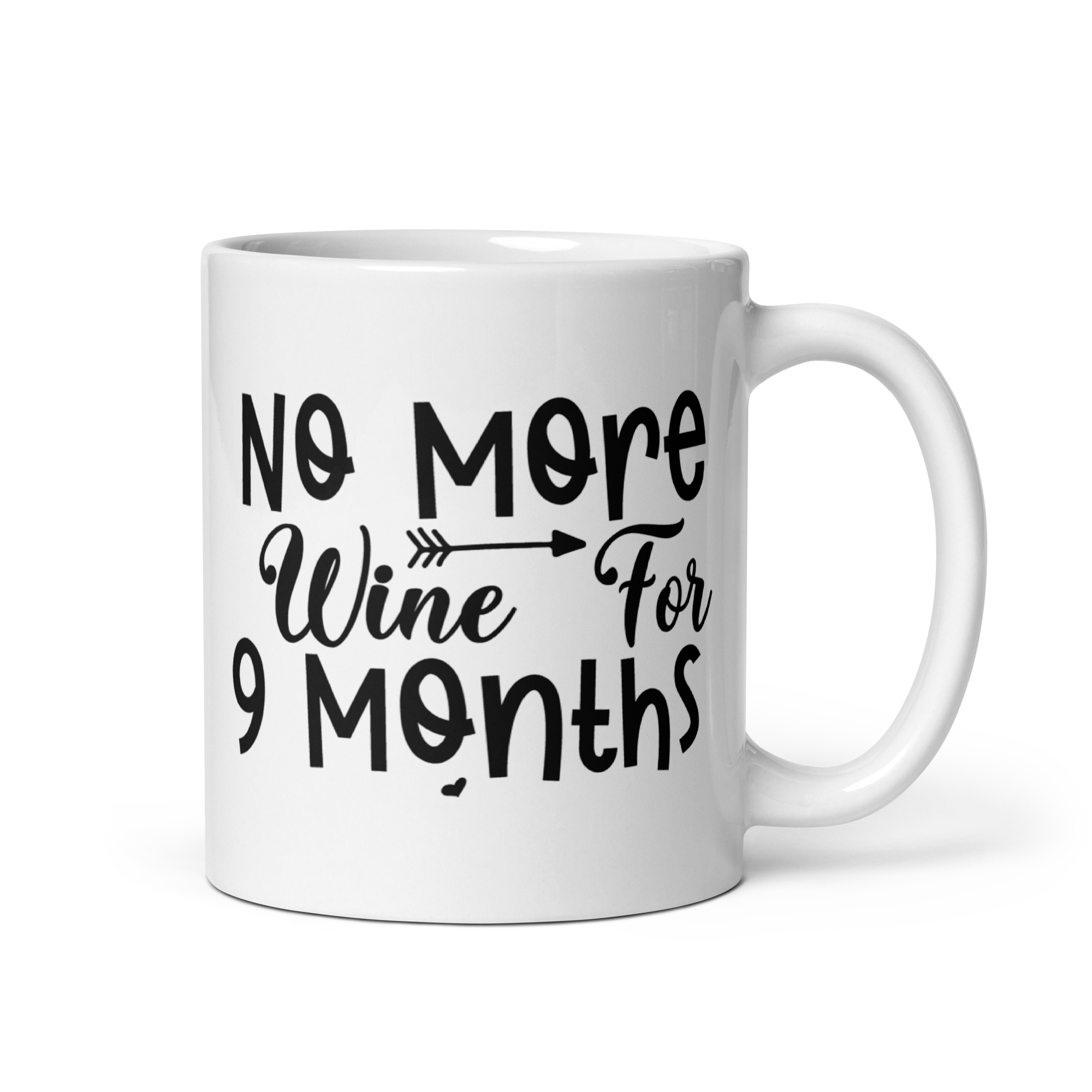 No More Wine For 9 Months White glossy mug