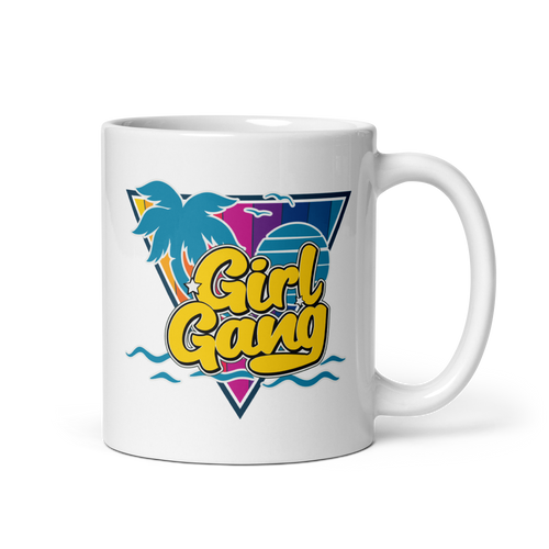 Girl Gang Retro and Vintage White glossy mug