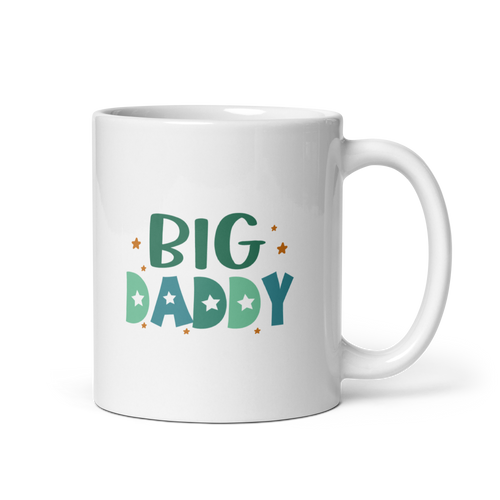 Big Daddy Design With Stars White glossy mug