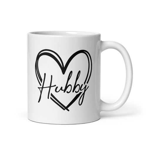 Hubby Wifey Couple White glossy mug