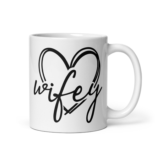 Wifey Hubby Couple White glossy mug