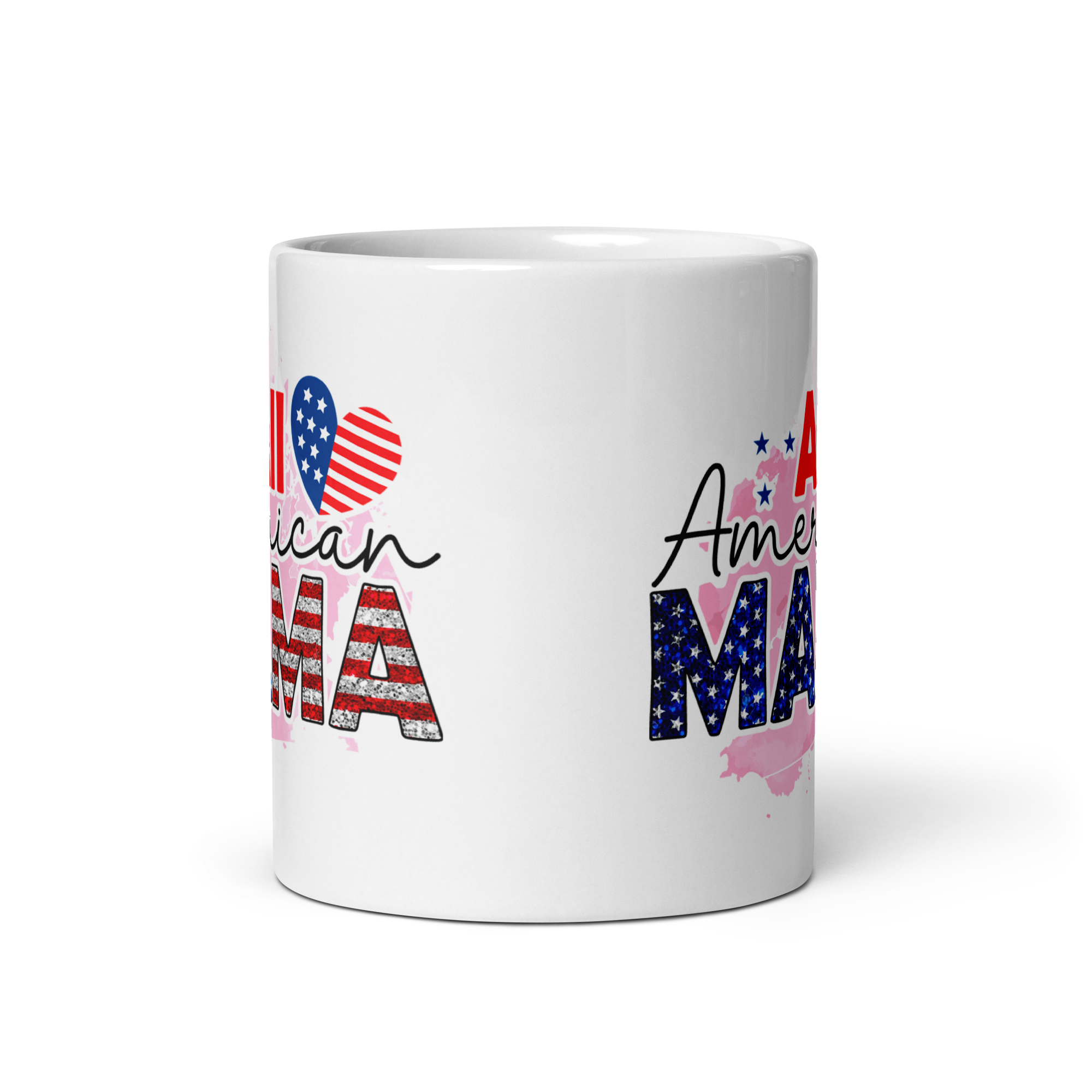 All American Mama White glossy mug