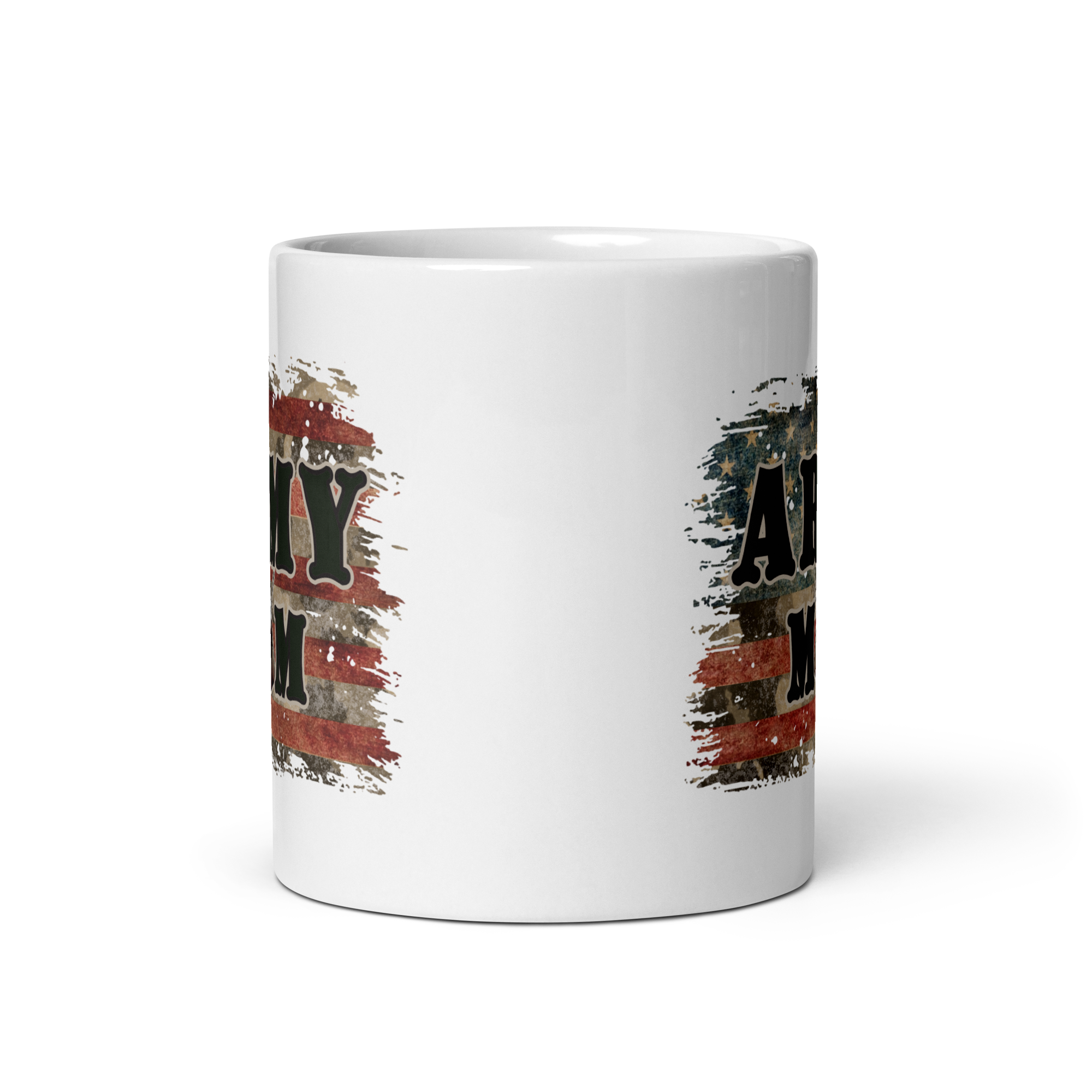 Army Mom White glossy mug