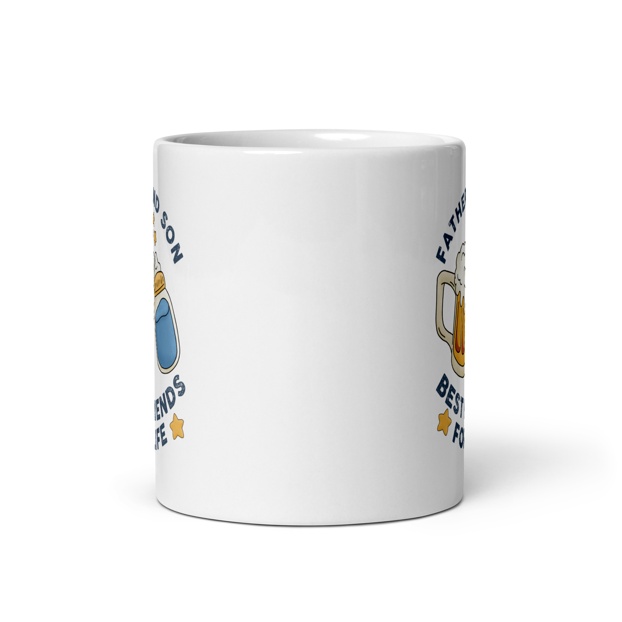 Father And Son Best Friends For Life White glossy mug