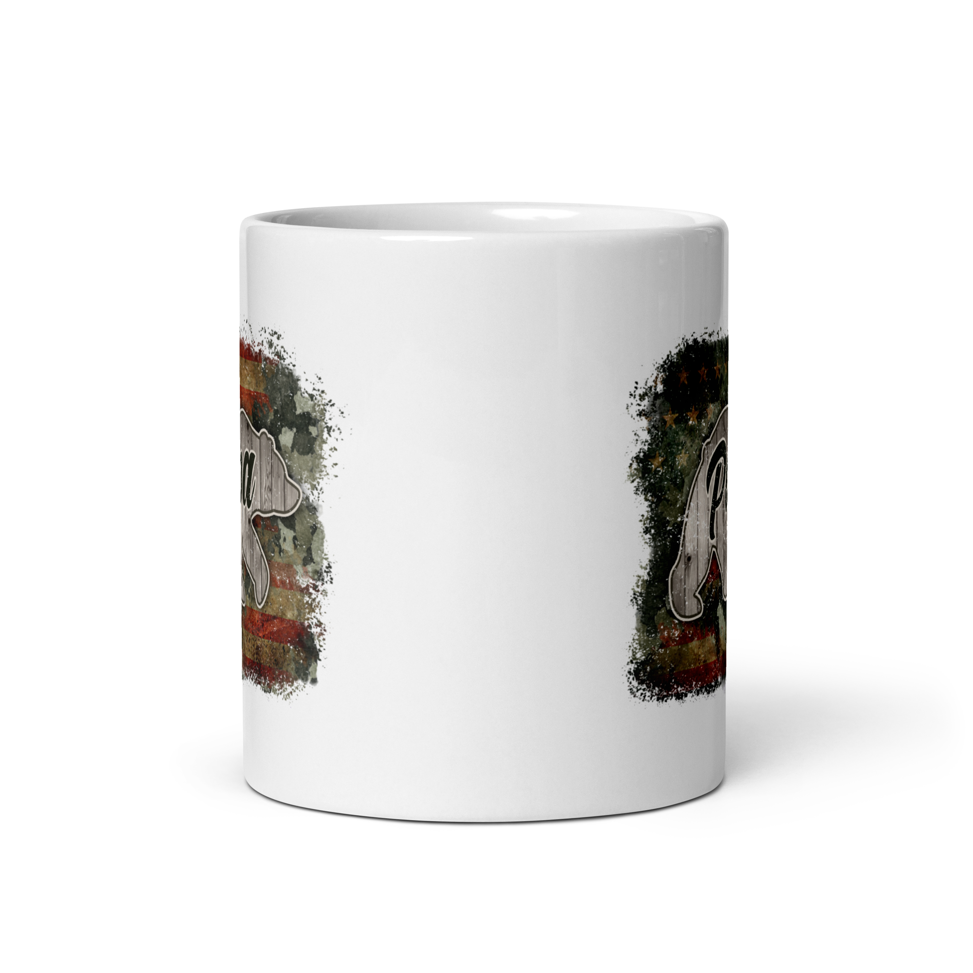 Papa Bear White glossy mug