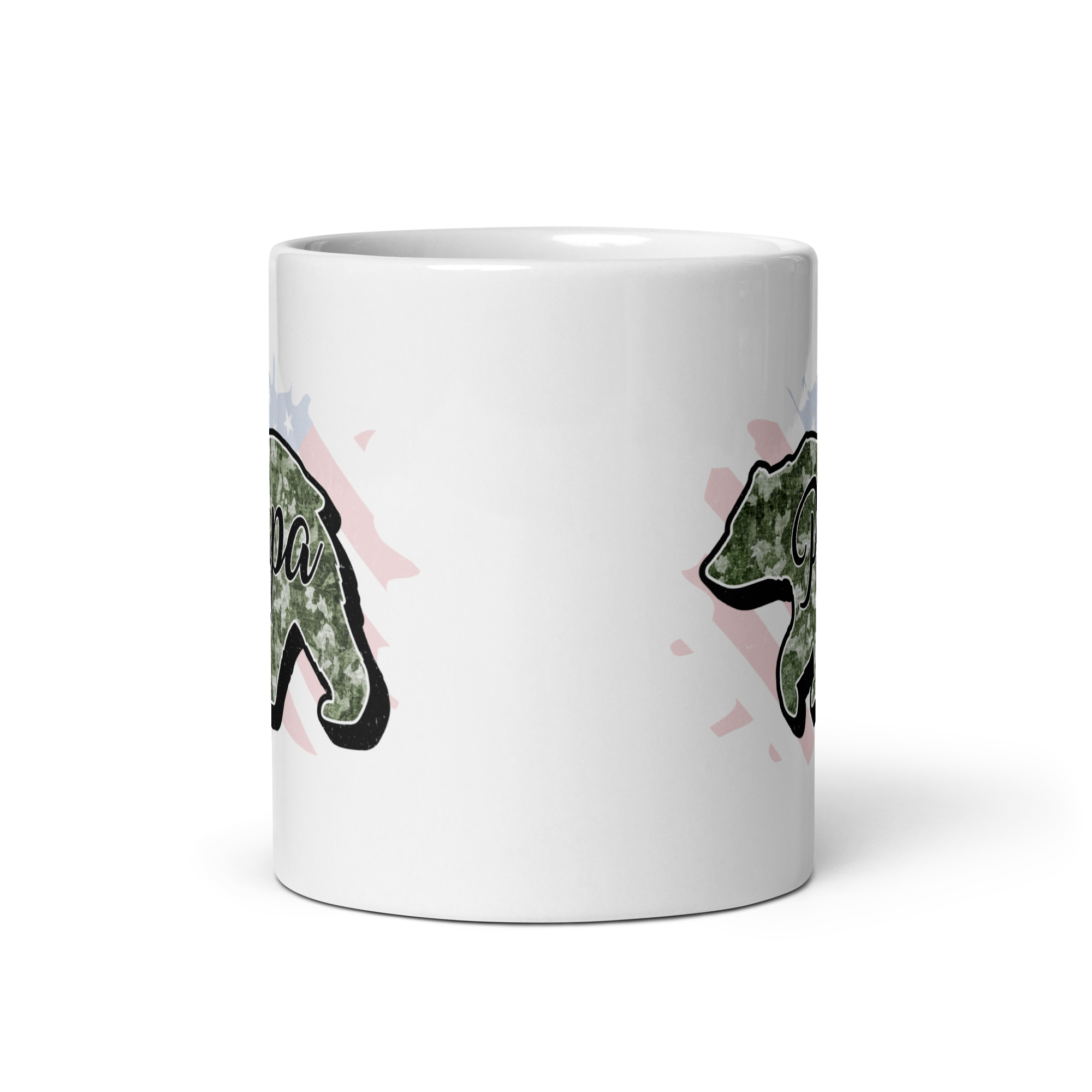 Papa Bear White glossy mug