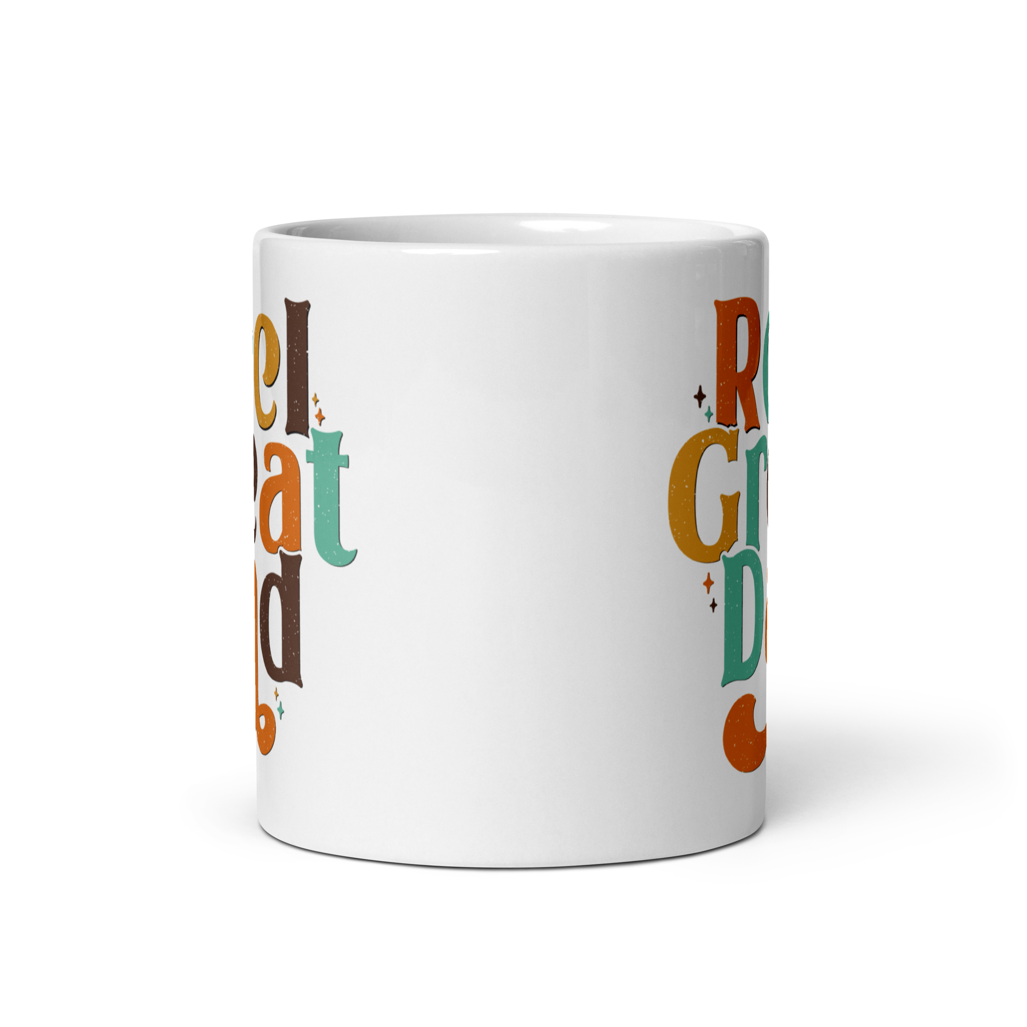 Reel Great Dad White glossy mug