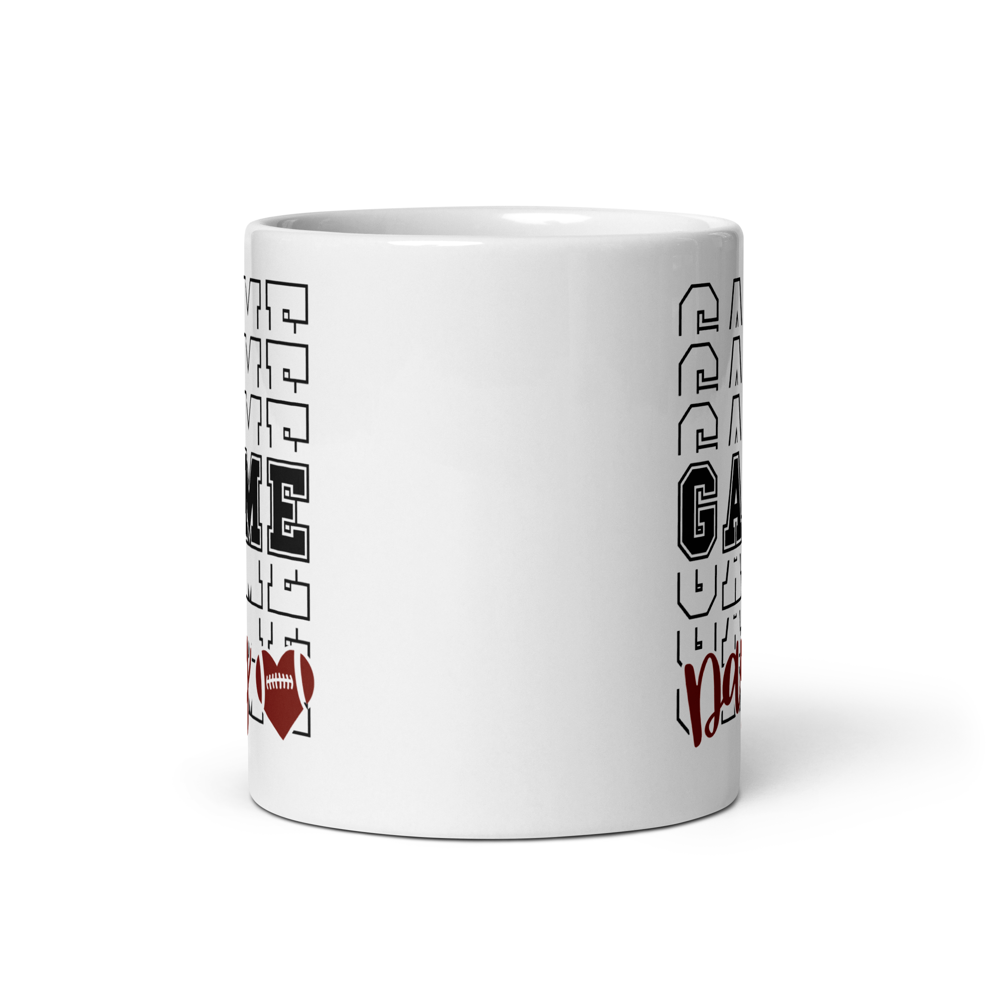 Football Game Day White glossy mug