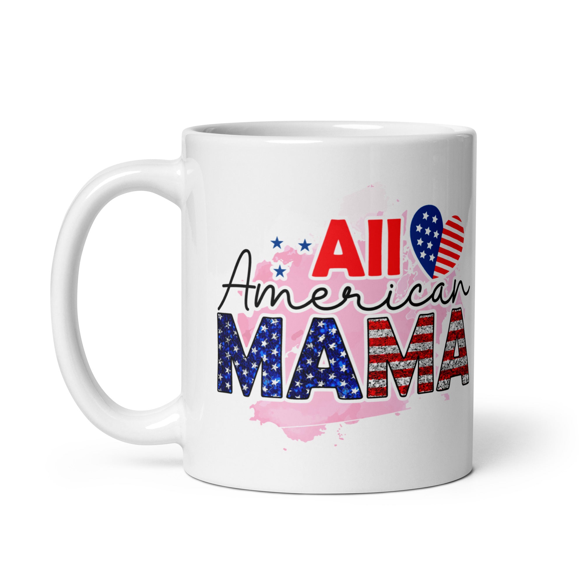 All American Mama White glossy mug