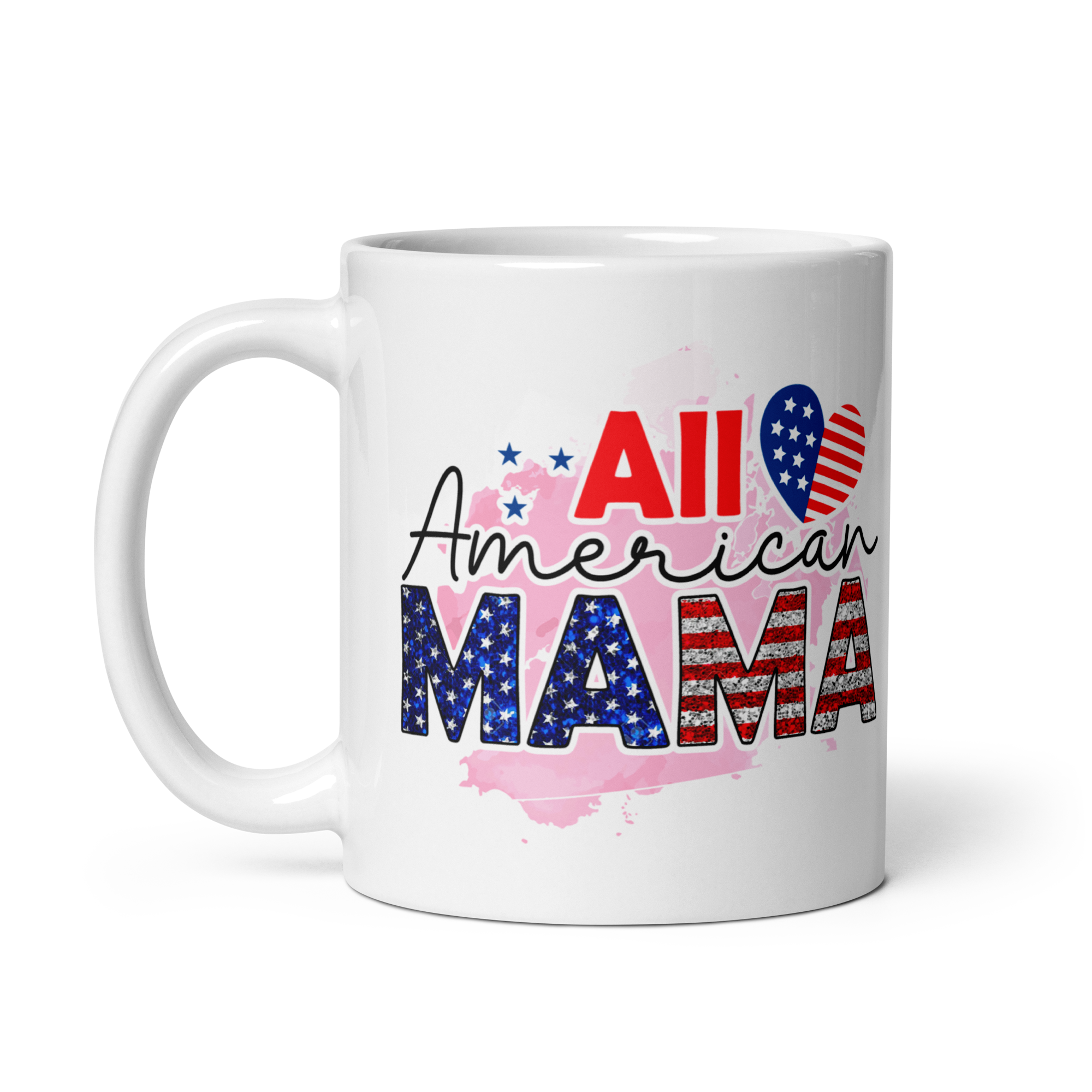 All American Mama White glossy mug