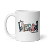 One Blessed Bonus Mom White glossy mug