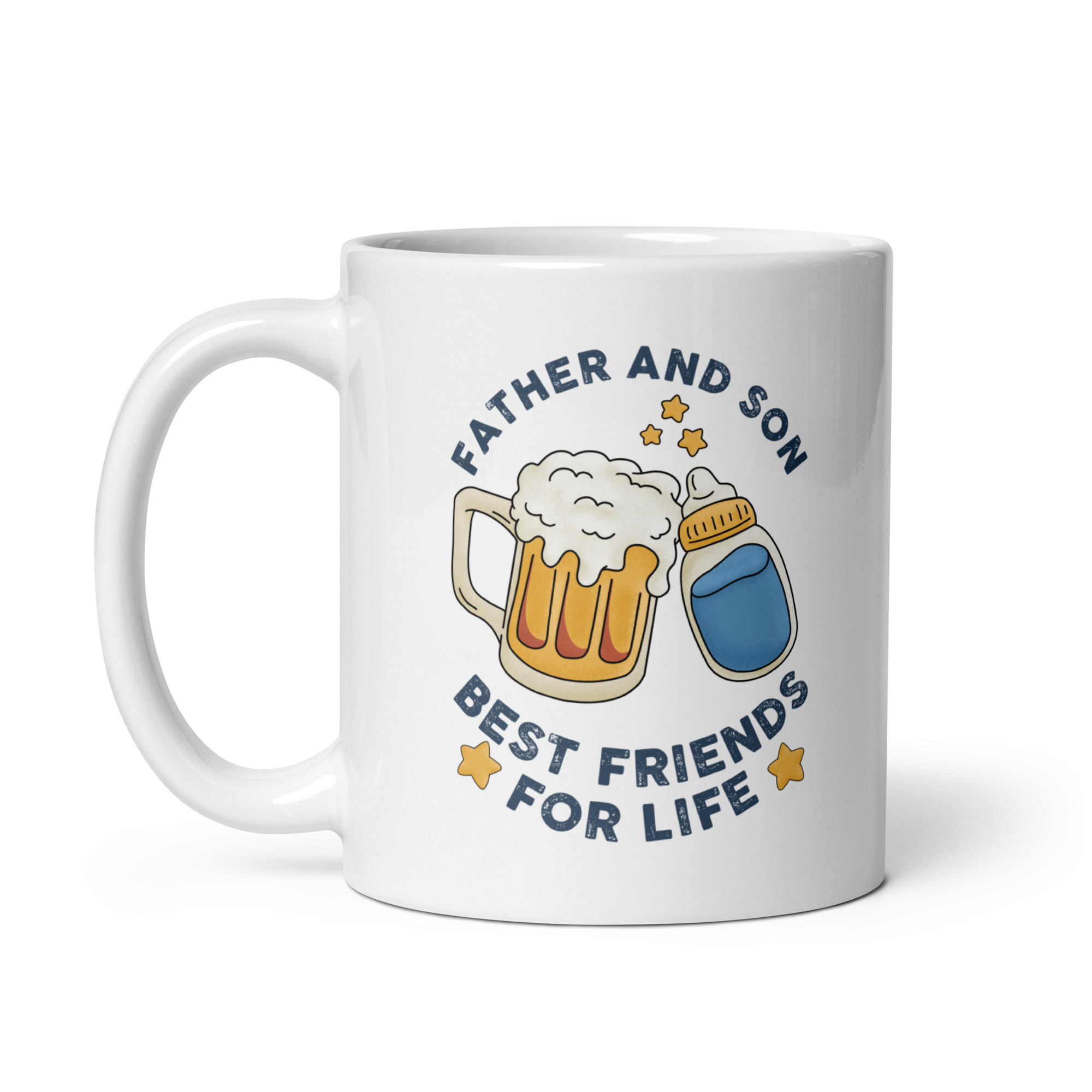 Father And Son Best Friends For Life White glossy mug