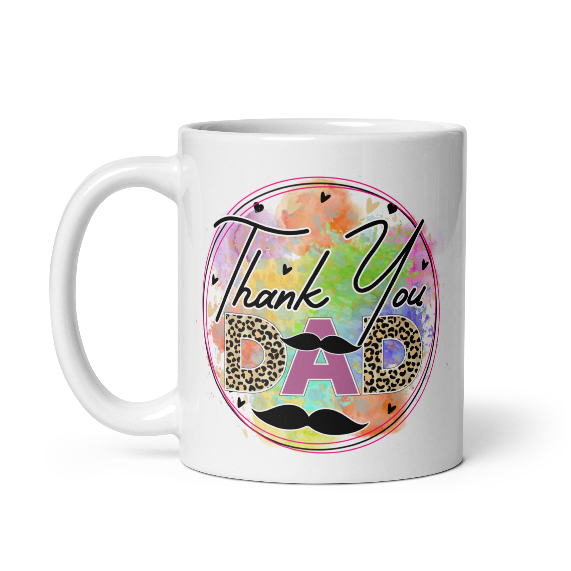 Thank You Dad White glossy mug