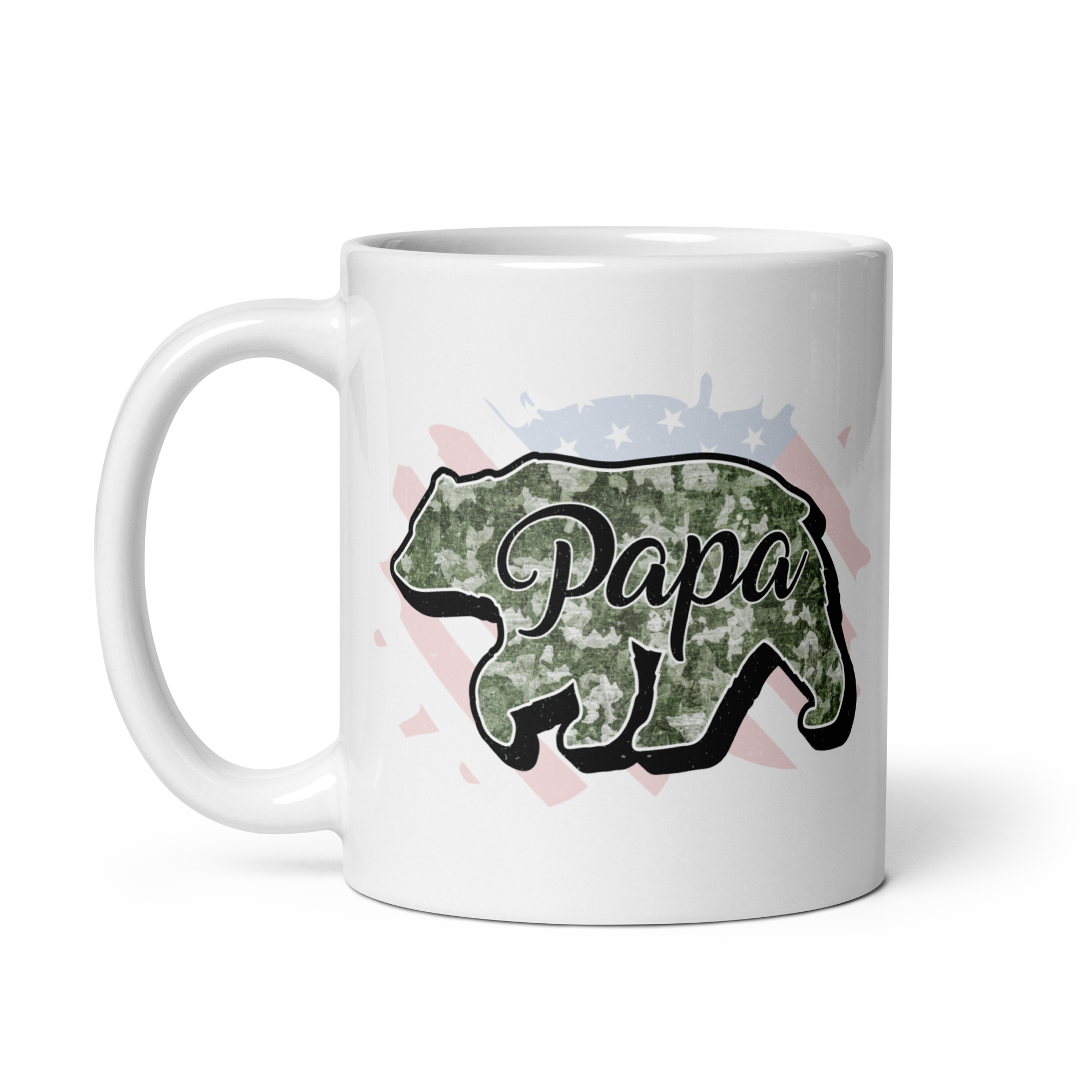 Papa Bear White glossy mug