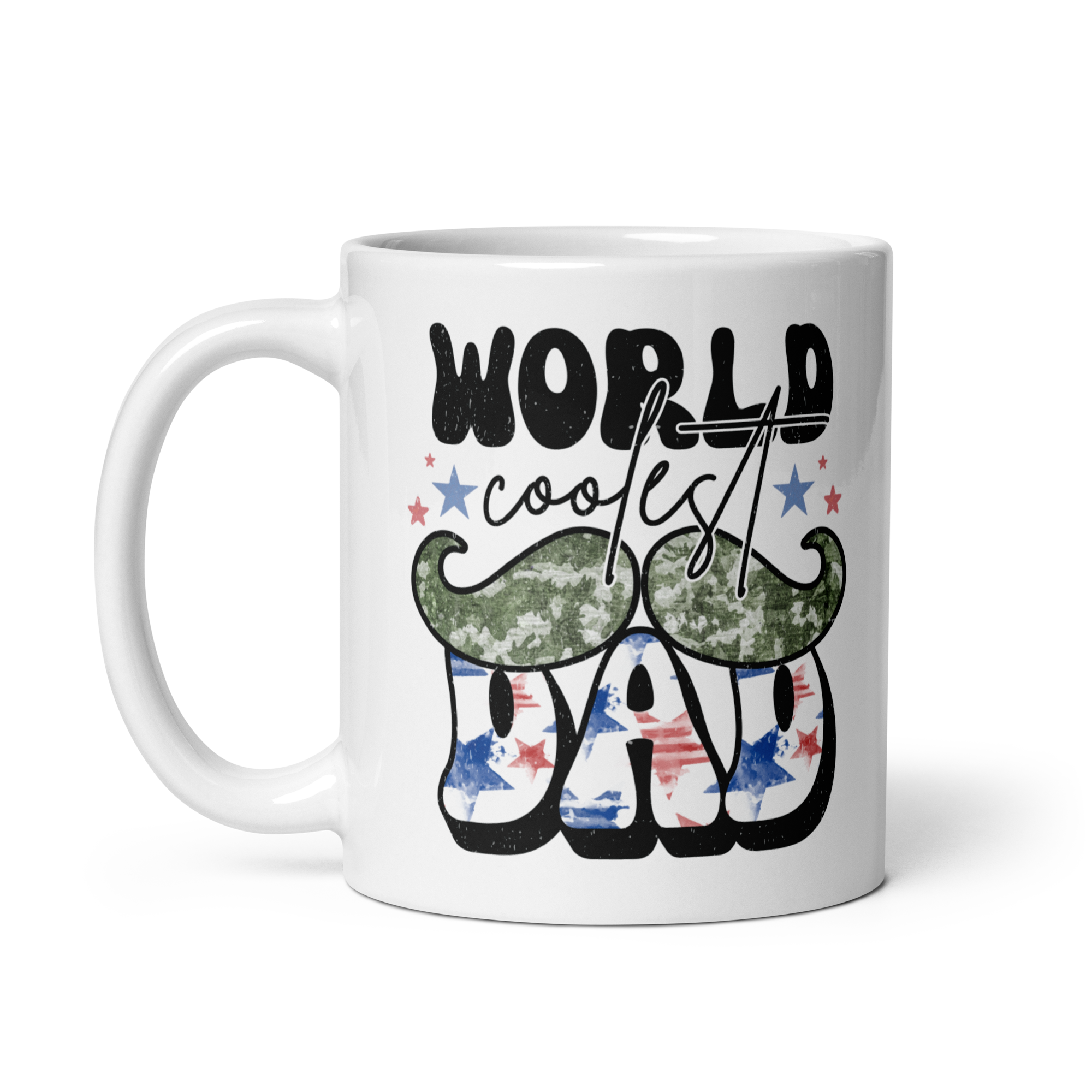 World Coolest Dad White glossy mug