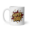 Super Dad Glitter Leopard Star White glossy mug