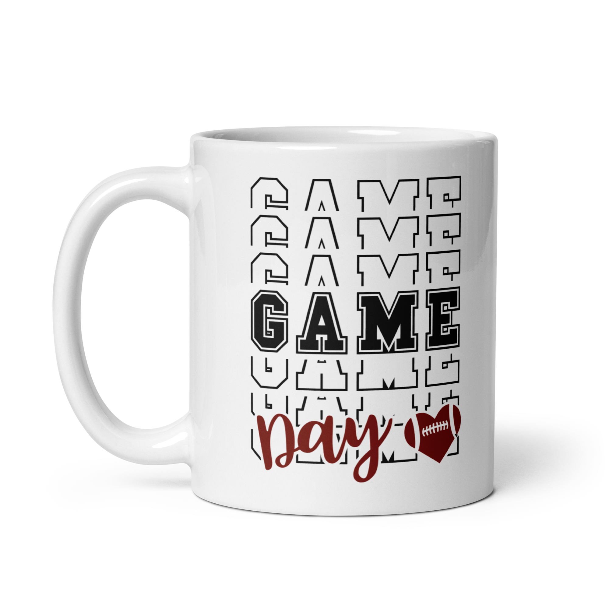 Football Game Day White glossy mug