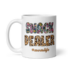 Snack Dealer #Momlife White glossy mug