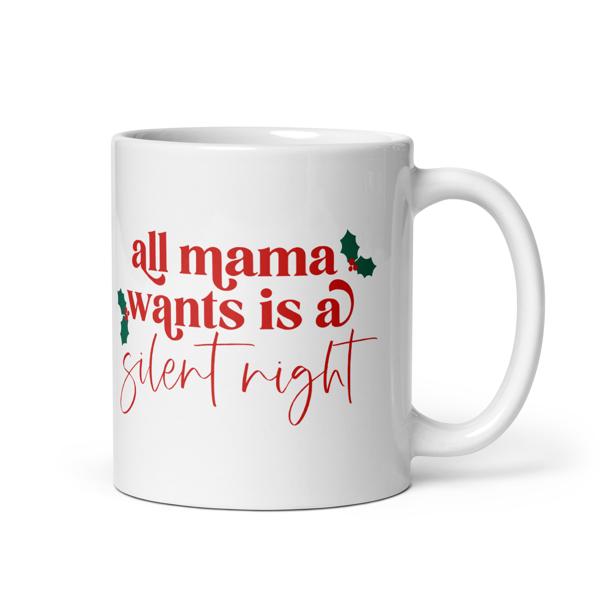 All Mama Wants Is A Silent Night White glossy mug