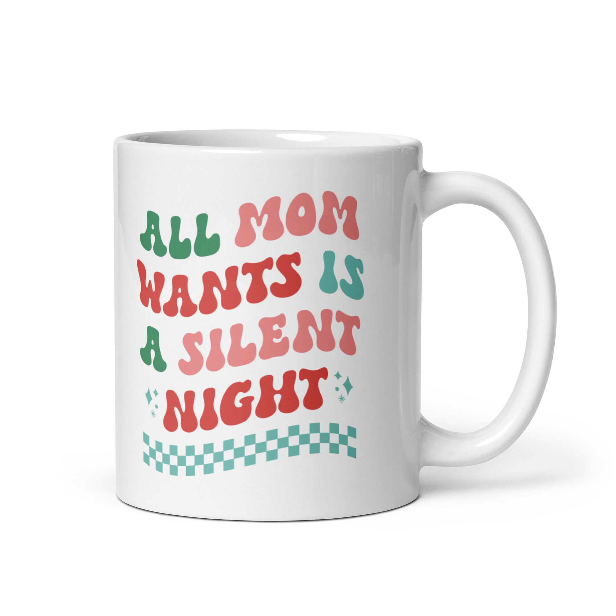 All Mama Wants Is A Silent Night White glossy mug