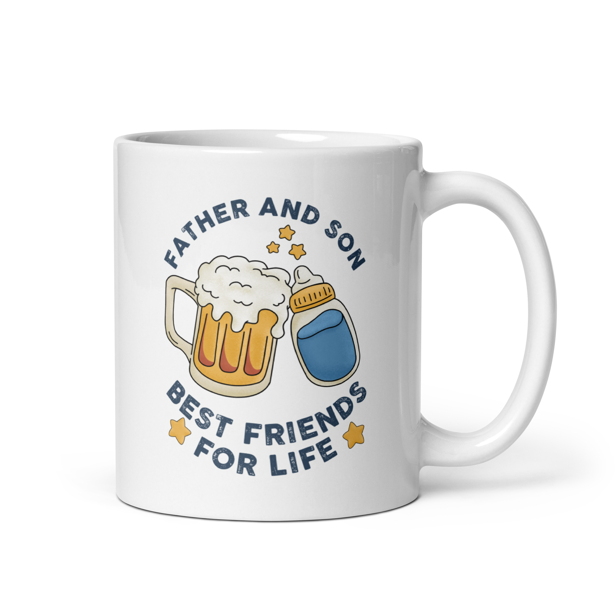 Father And Son Best Friends For Life White glossy mug